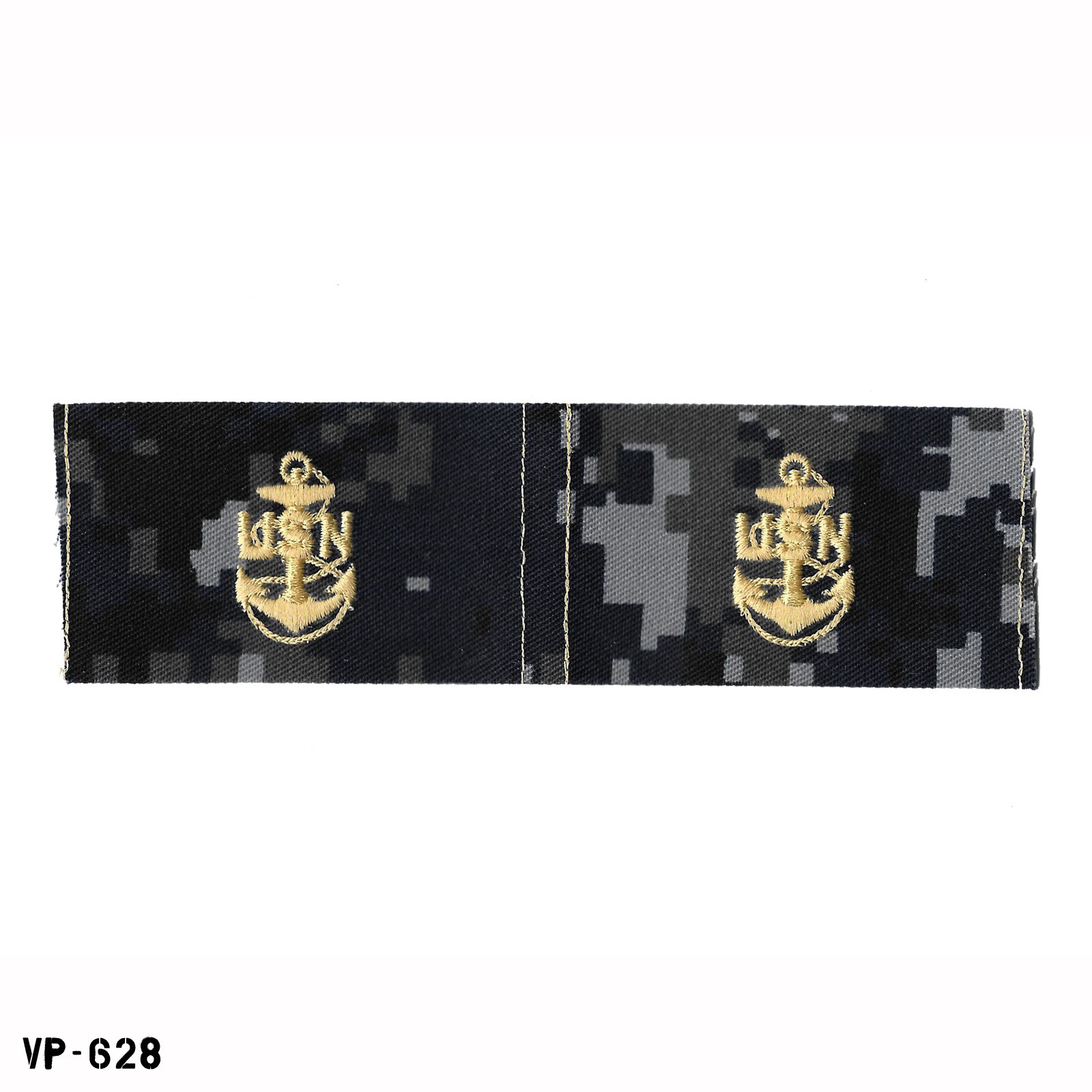 PAIR USN NWU BDG Blue Digital Collar Patches Chief Petty Officer CPO E-7 USA PAIR USN NWU BDG Blue Digital Collar Patches Chief Petty Officer CPO E-7 USA