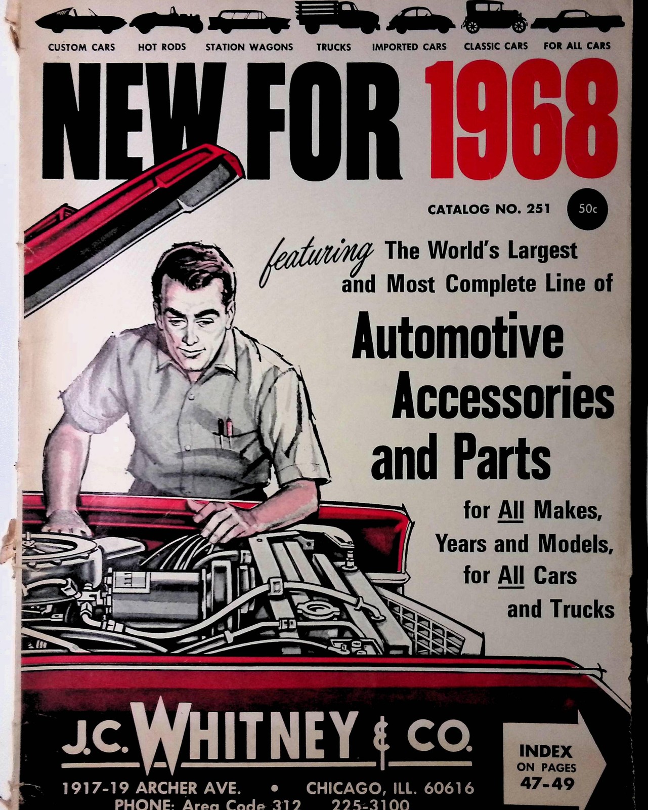 Vintage J.C. Whitney & Co. Automotive Accessories Parts Catalog No. 251 1968