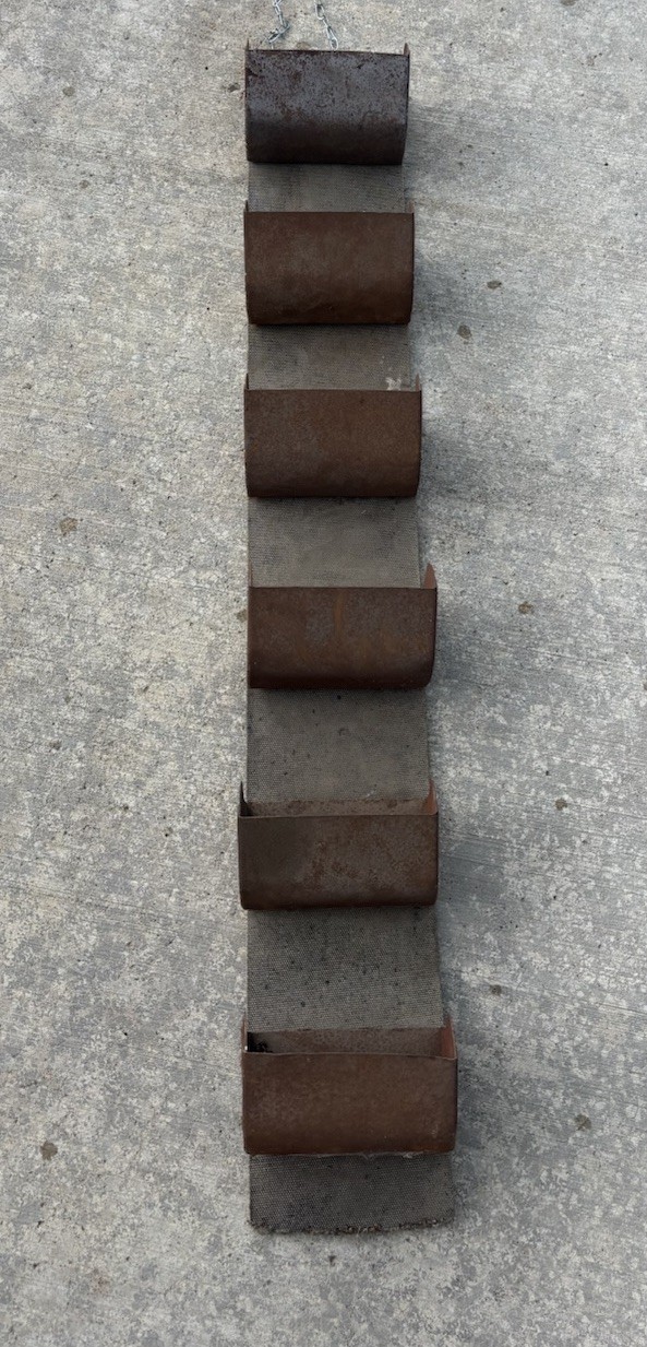 VTG Grain Elevator Canvas Conveyor 6 Bucket Lift Industrial Farm Wall Decor