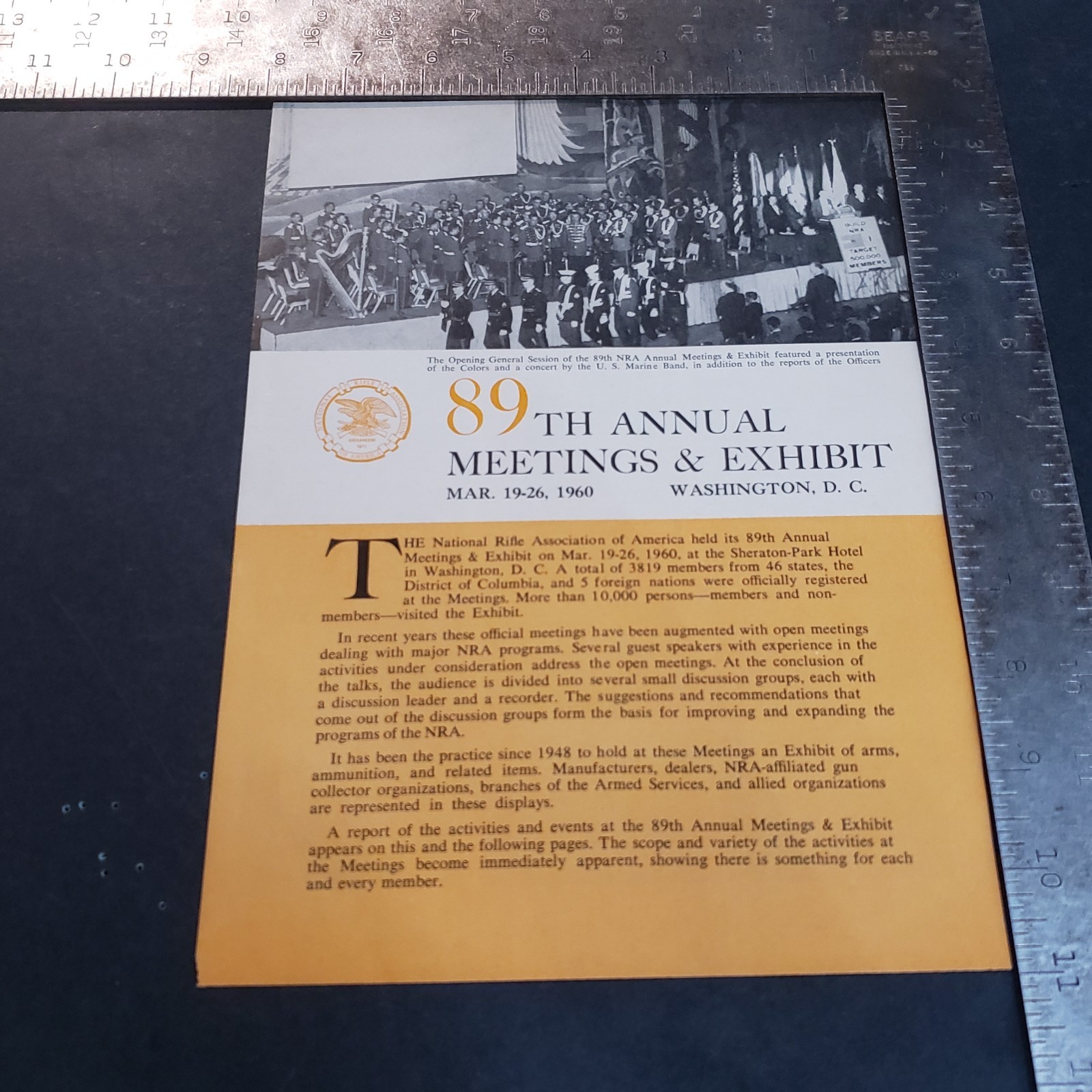 Vintage 1960 National Rifle Association Advertisement 89th Annual NRA Meeting