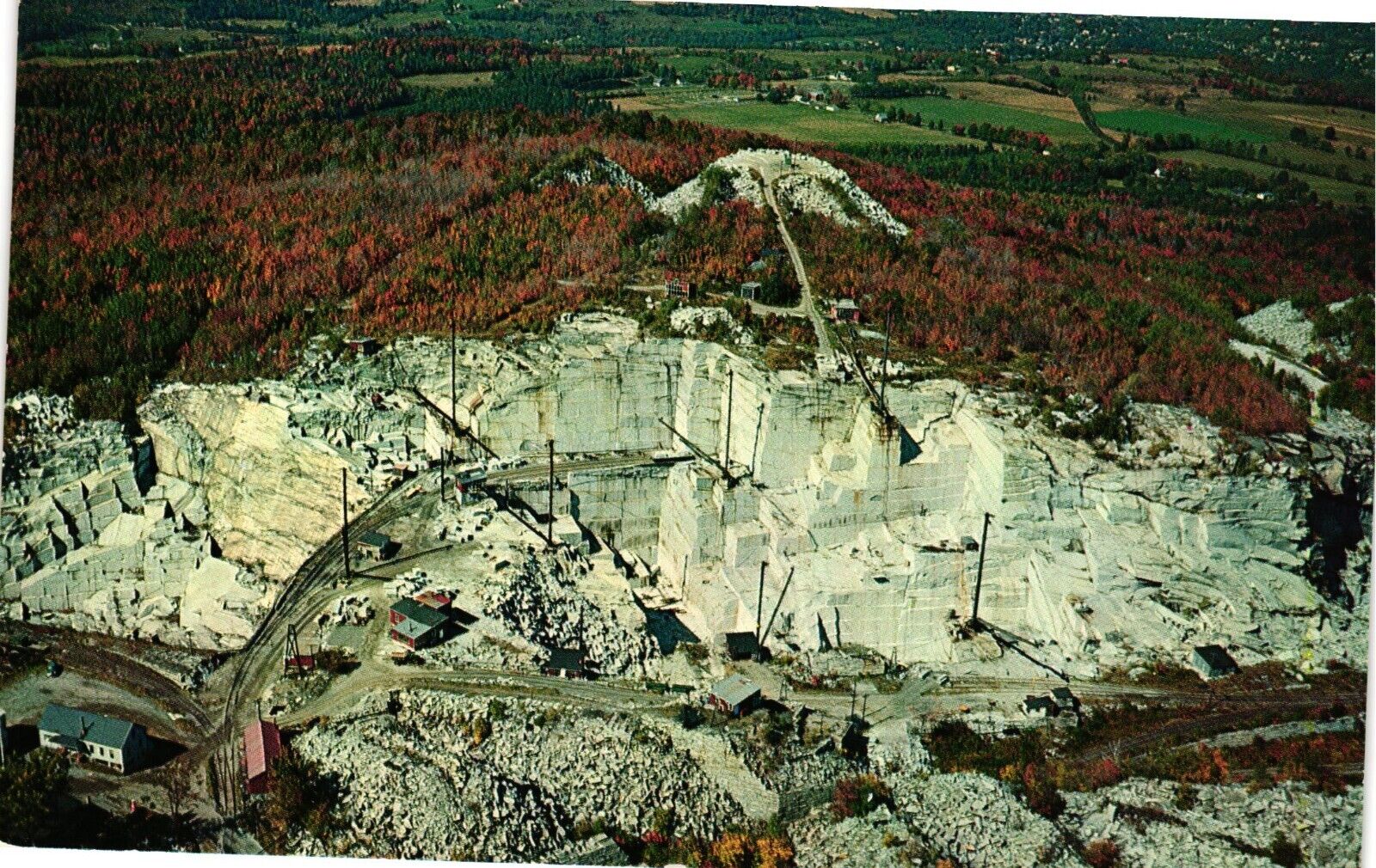 Aerial View Granite Quarries Barre Vermont VT Unposted C1950 Vintage Postcard