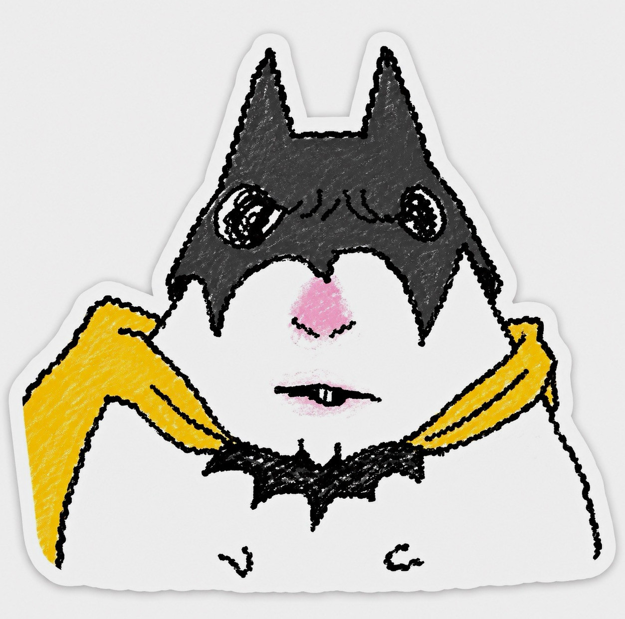 Hamster batman, funny hamster sticker, waterproof and glossy sticker, funny.