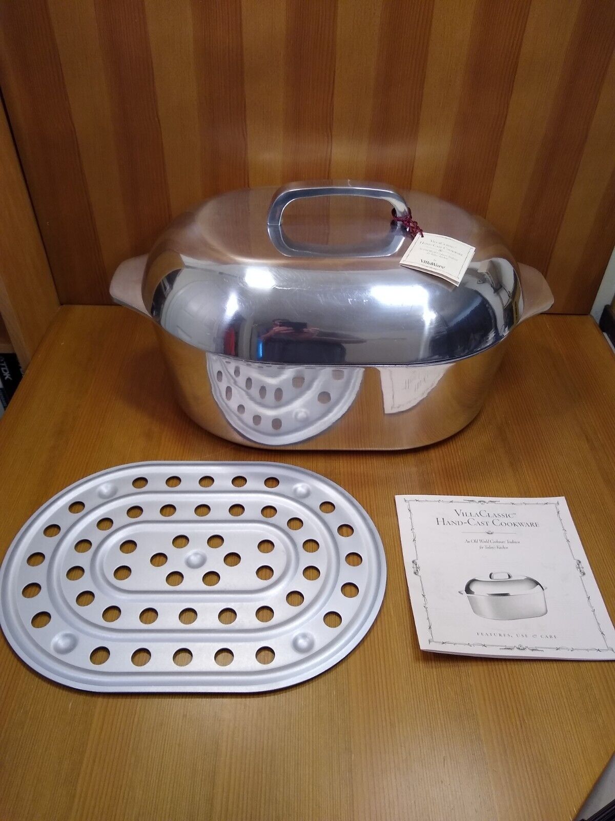 VillaWare 13 Quart Italian Roaster Dutch Oven Cast Aluminum Cookware w/Trivet