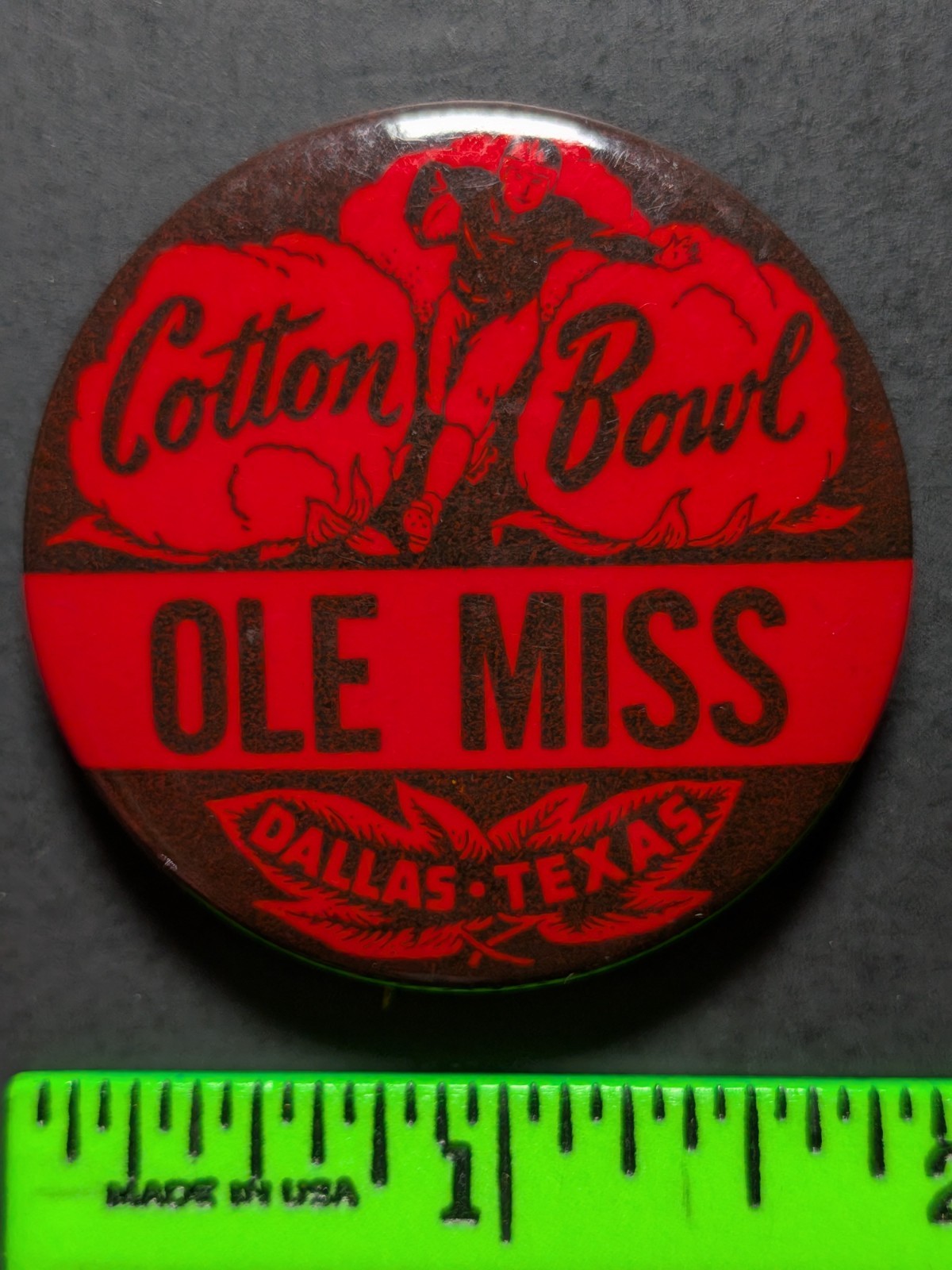 Vintage Ole Miss University Cotton Bowl Pinback Pin Vintage Ole Miss University Cotton Bowl Pinback Pin