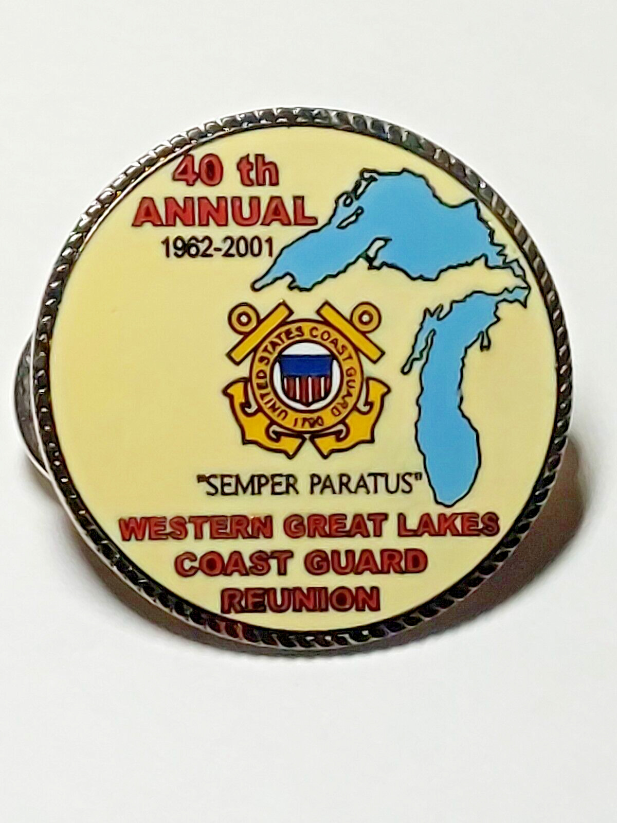 Western Great Lakes Coast Guard 2001 40th Annual Reunion Lapel Pin (061623)