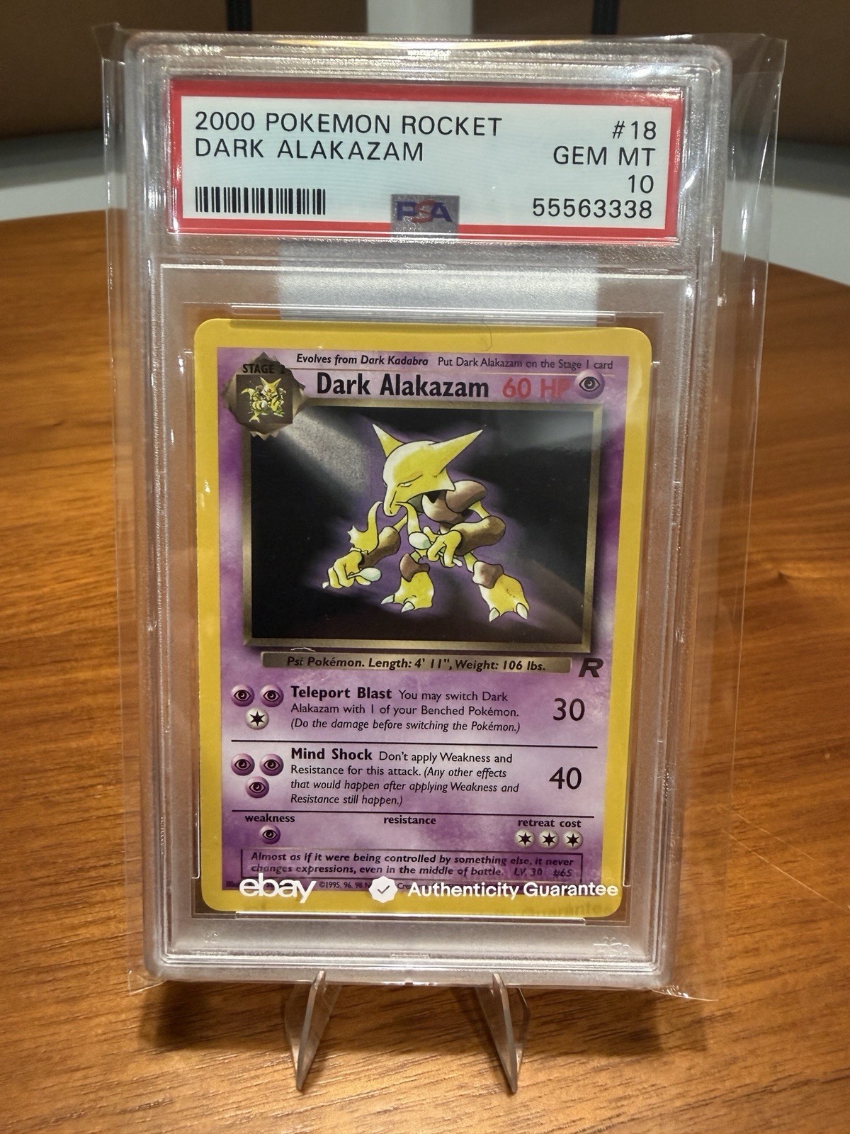 Pokémon Team Rocket 2000 Dark Alakazam #18 PSA 10 GEM MT English
