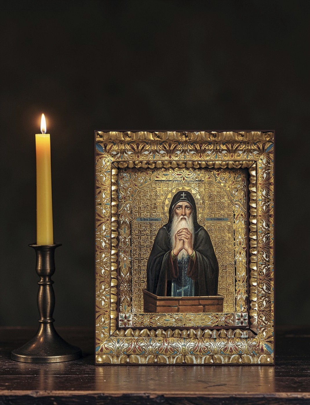 Orthodox Icon Saint Simeon Stylites the Elder -Pillar Dwelling 23x30 cm (9