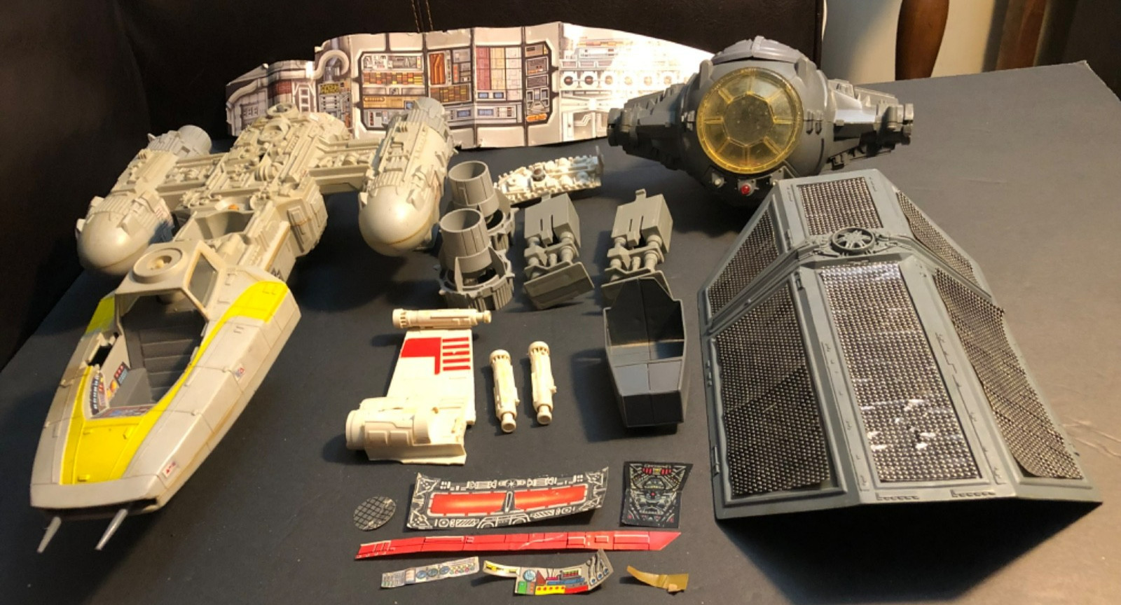 VTG Kenner Star Wars Y-Wing MF X-Wing Vaders Tie Fighter PARTS PIECES TLC Lot VTG Kenner Star Wars Y-Wing MF X-Wing Vaders Tie Fighter PARTS PIECES TLC Lot