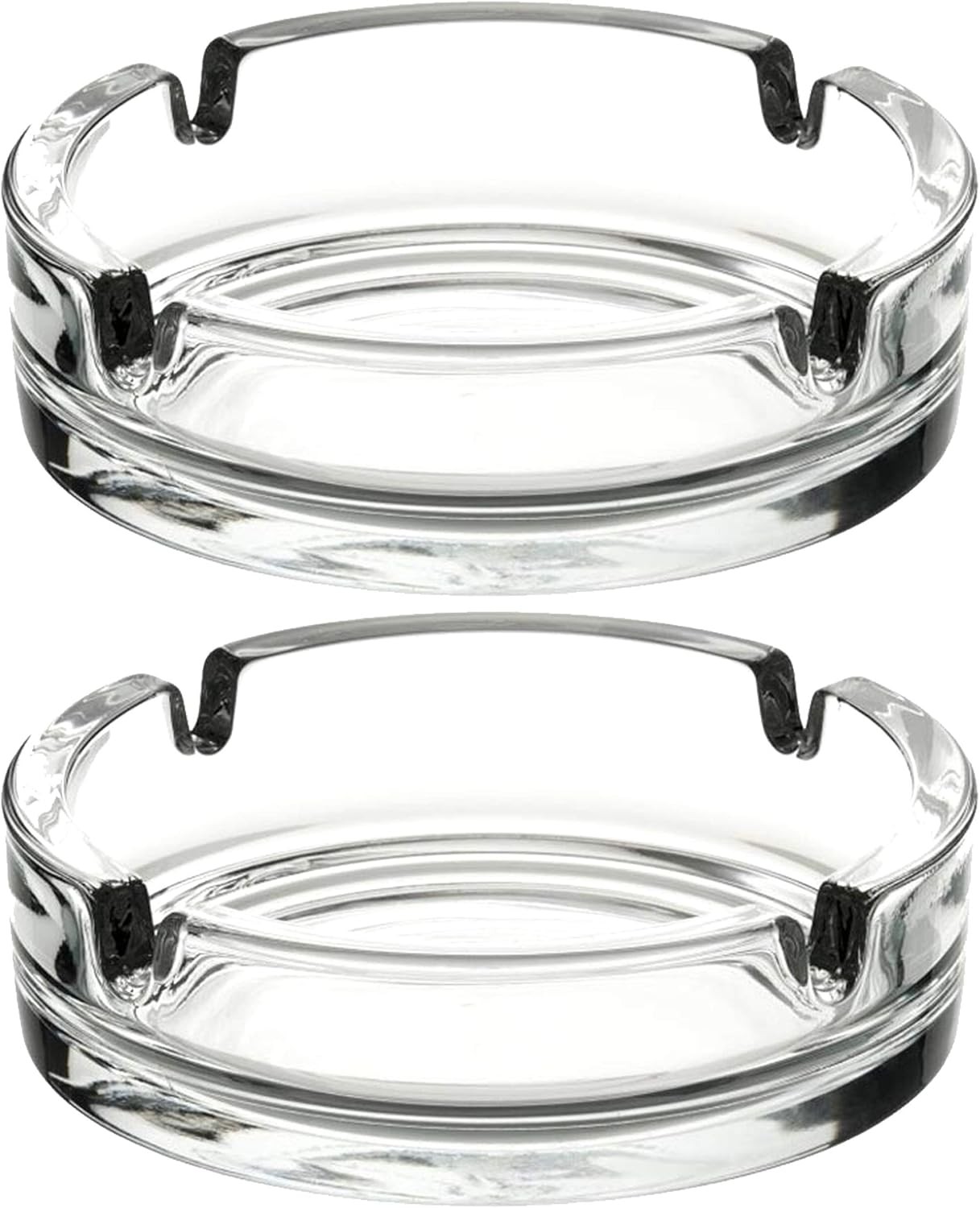Glass Ashtrays for Cigarettes Decorative Modern Ashtray 2 pcs Clear