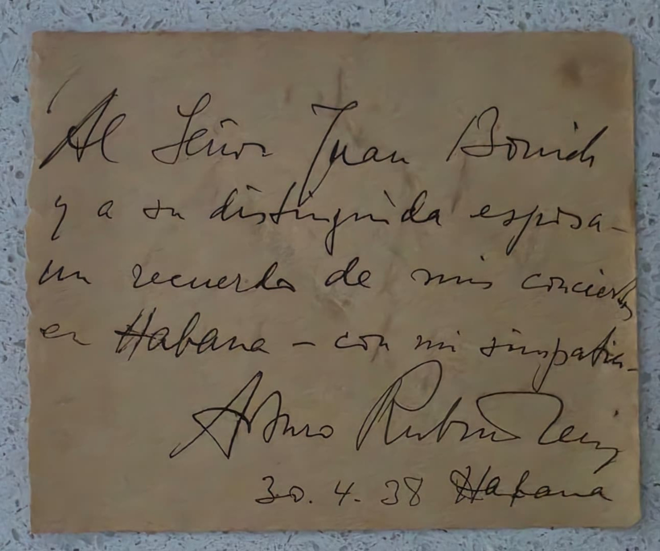 Unique SIGNED ARTUR RUBINSTEIN INDEX CARD SIGNED 1938 ORIG AUTOGRAPH