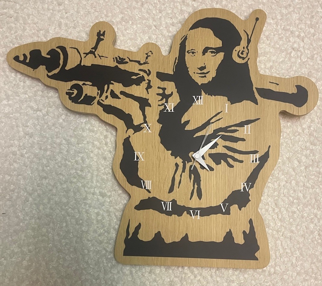 Banksy x Medicom x Karimoku x SYNC Brandalism Mona Launcher Wall Clock