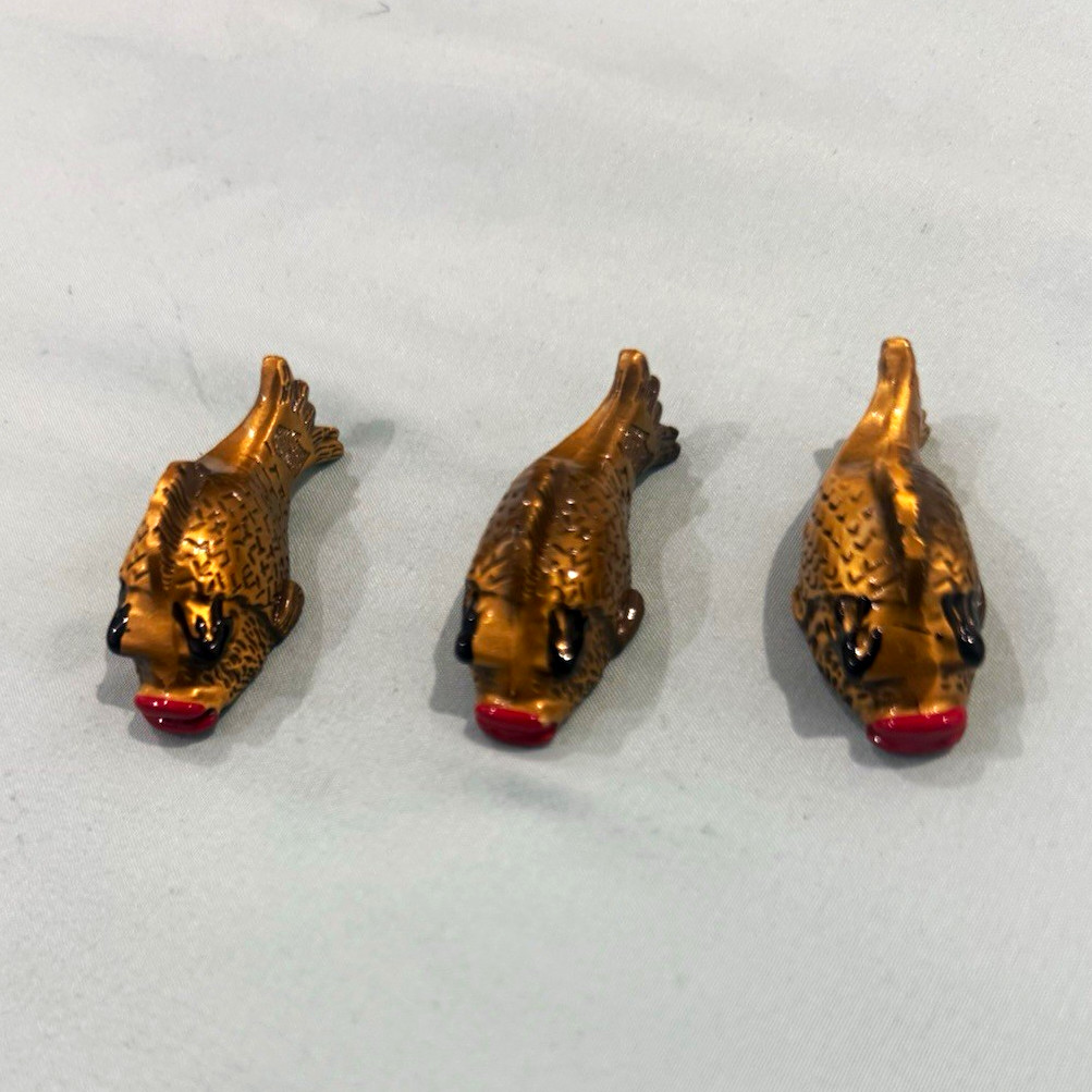 Set of 3 Gold Tone Fish Shaped \