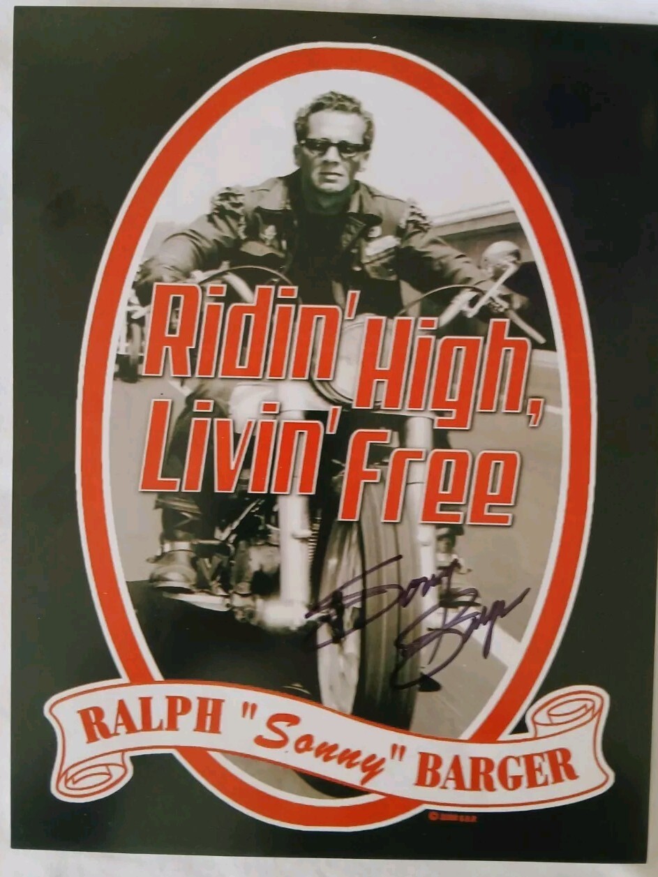 Sonny Barger Hells Angels  Hand Signed  Promo Flyer From Ridin\' High Livin\' Free