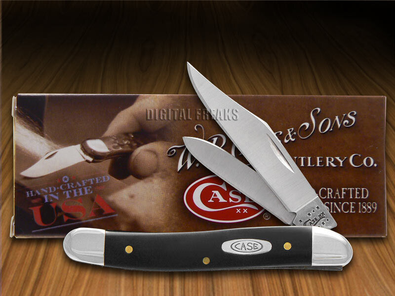 Case xx Knives Medium Jack Black Delrin Handle Pocket Knife Stainless 00220