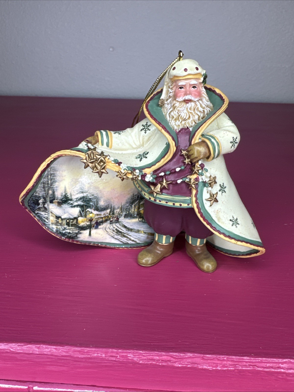 Thomas Kinkade Ashton Drake Old World Santa MAINSTREET AT CHRISTMAS Ornament