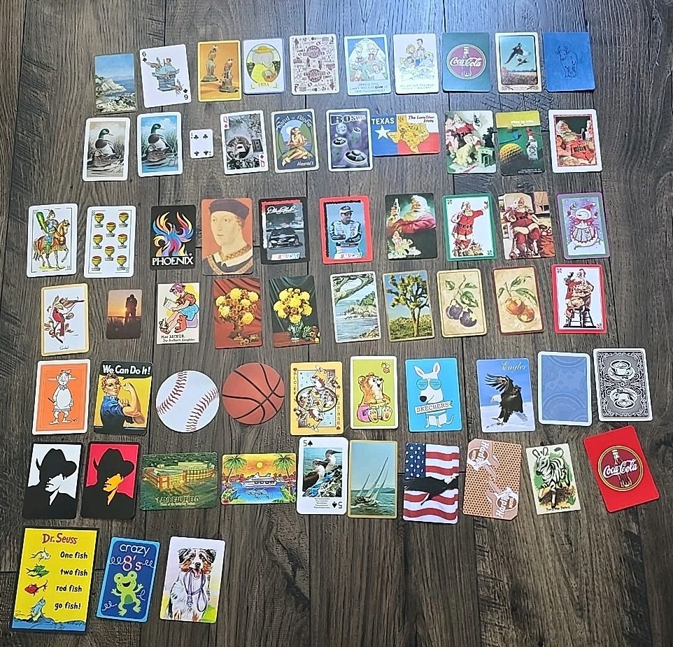 Lot of 63 Vtg to Modern Swap Playing Cards Ephemera Junk Journal Animal More 