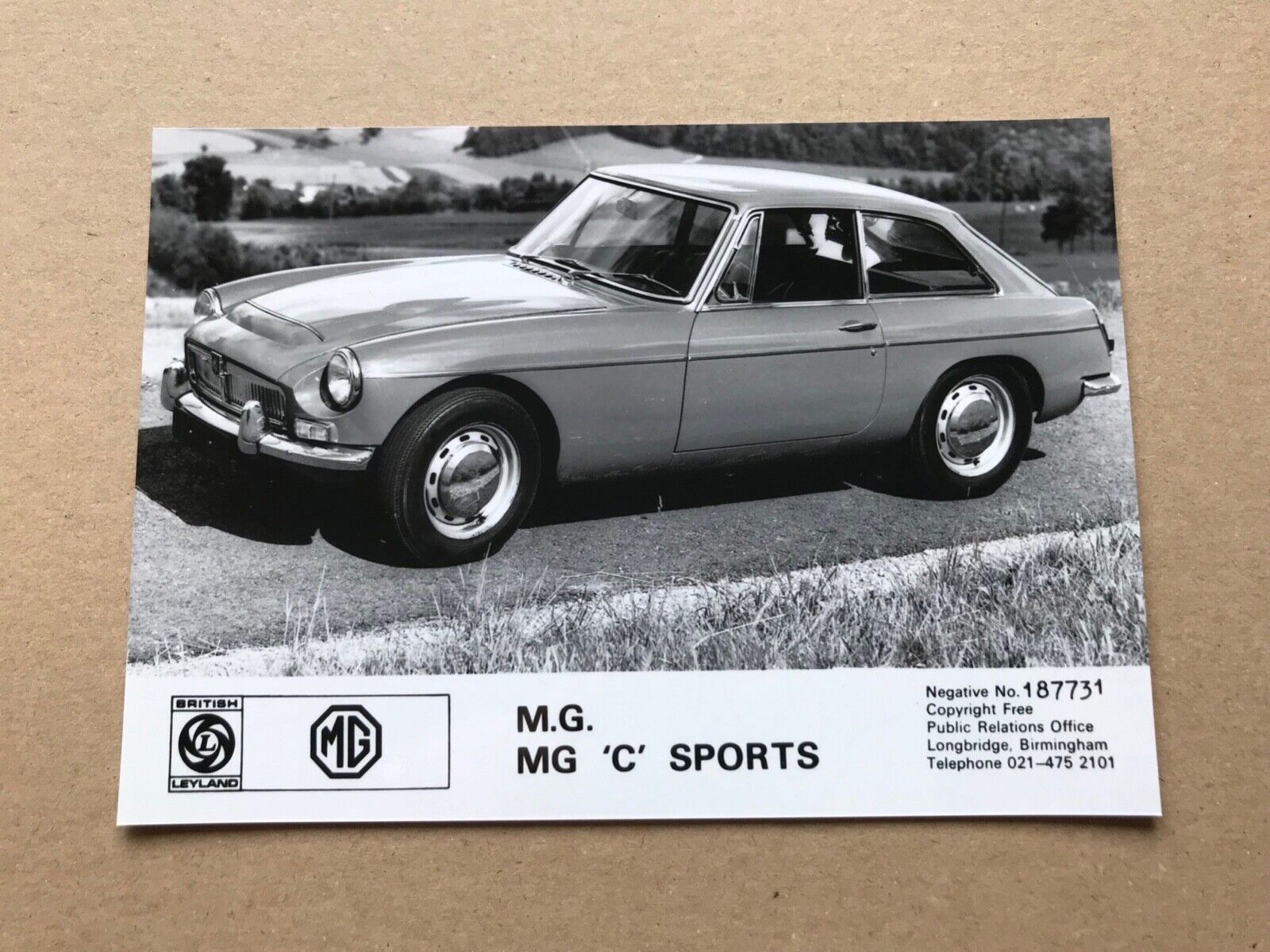 MG MGC Coupe Press Photograph