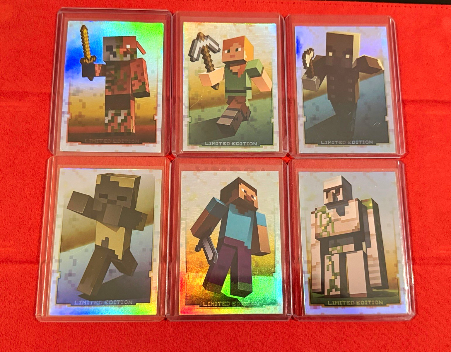 Panini Minecraft 6 Limited Edition Full Set Steve Alex & Co 2020 2021 Holo SP