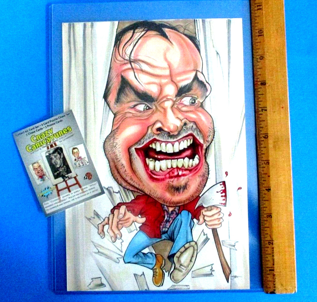 JACK NICHOLSON THE SHINING Crazy Caricatures Original HAND PAINTED Art 7X10