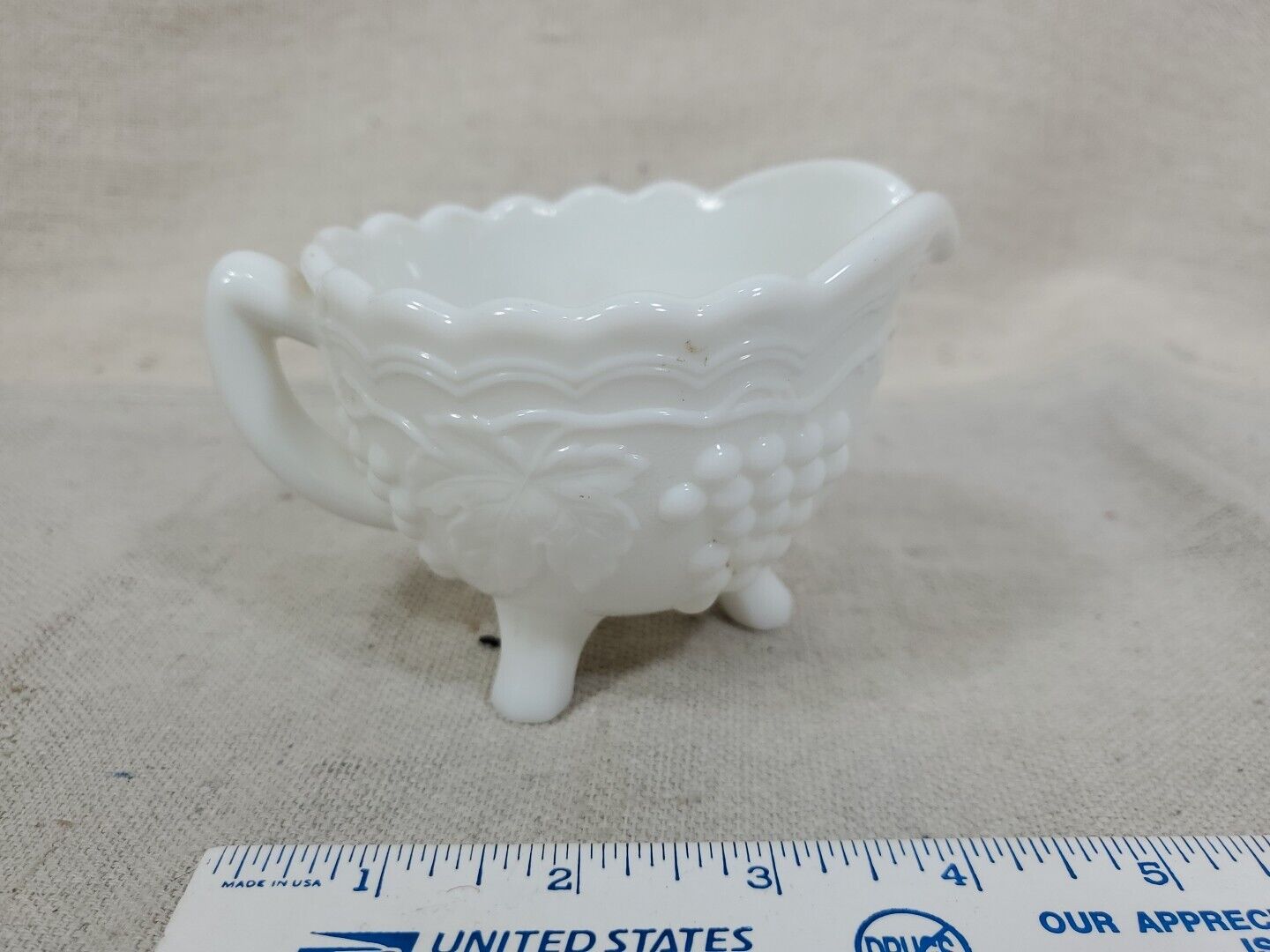 Imperial Glass Milk White 3 Footed Creamer