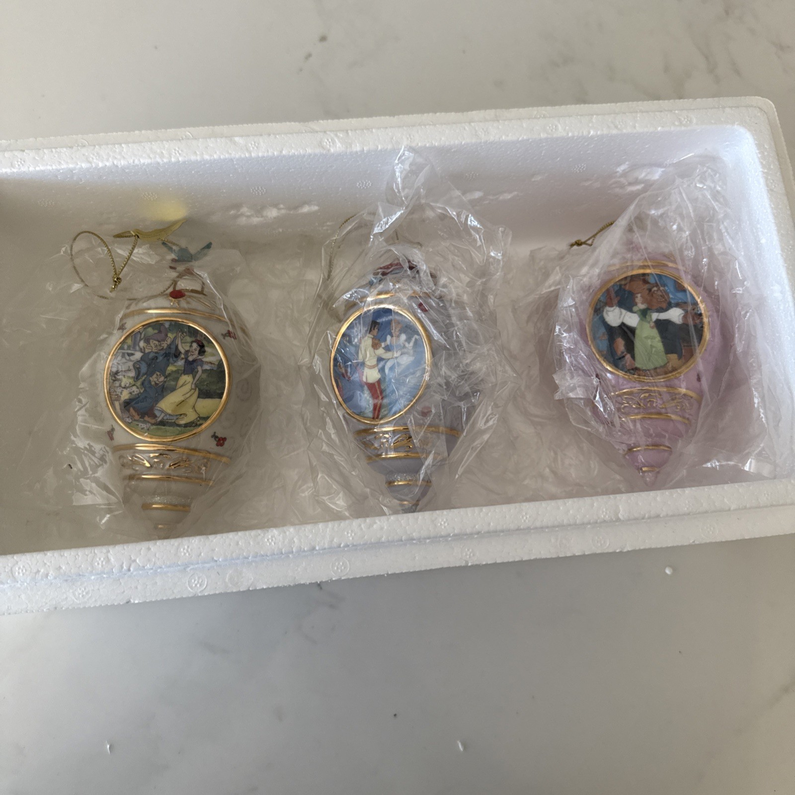 Bradford Editions Disney Princesses Porcelain Ornaments Set # 6 3rd ISSUE 2001