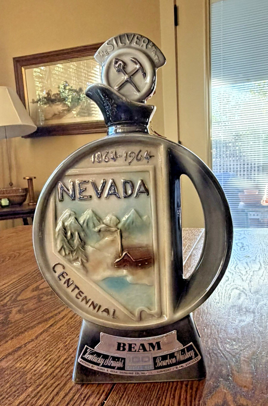 Vintage 1963 Jim Beam Nevada Centennial Bottle Regal China 1864-1964 Empty