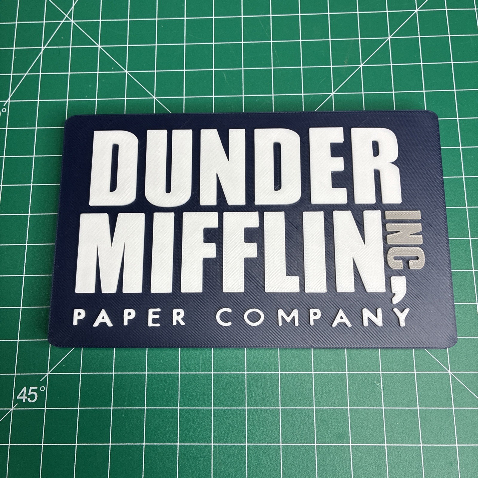 3d Printed Dunder Mifflin The Office Show Logo Sign Wall Desk Shelf Fan Art