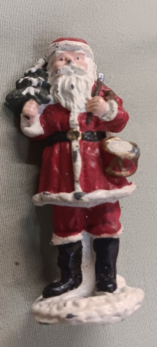Vintage Small Cast Metal Santa Claus Christmas Figurine