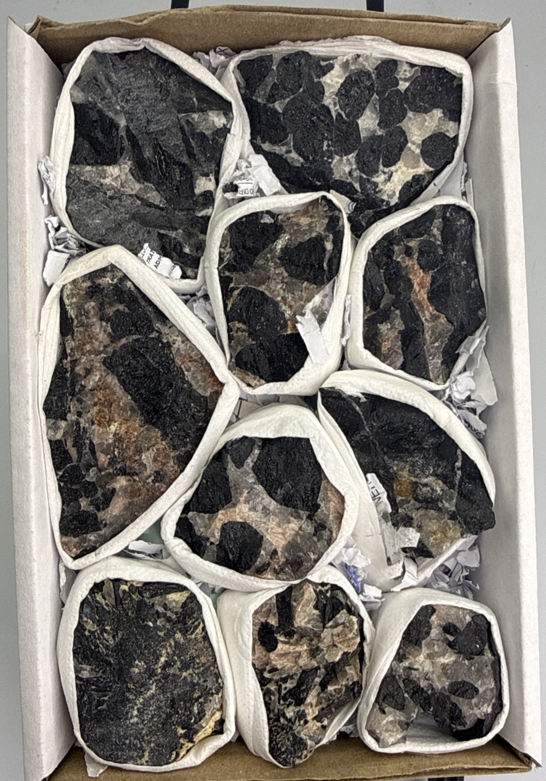 1.75 Lb Natural Black Tourmaline, Mica, Quartz Flat Whole Box Crystals