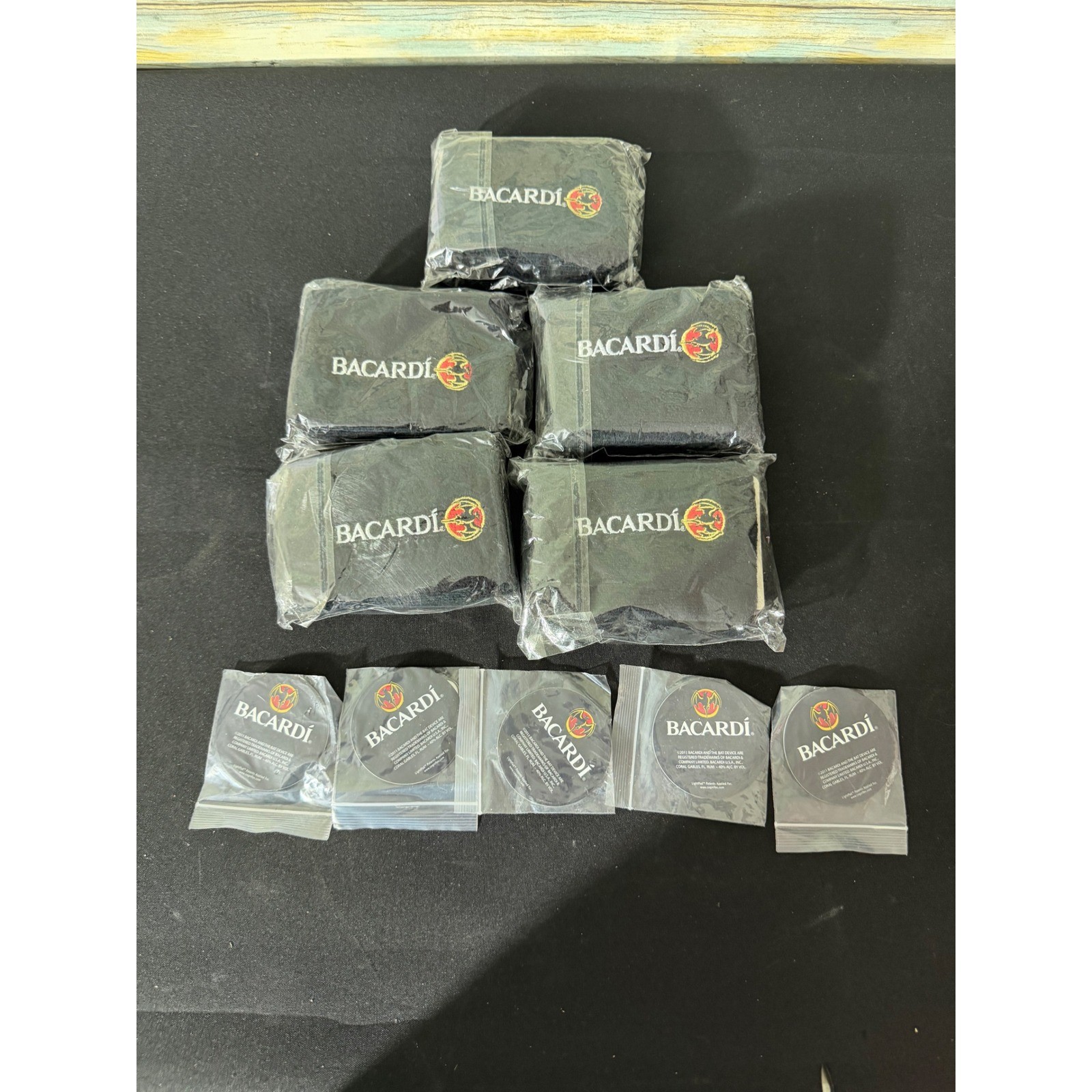Bacardi Wristband & LED LightPad Bundle 15pc Set Black New Promo Barware