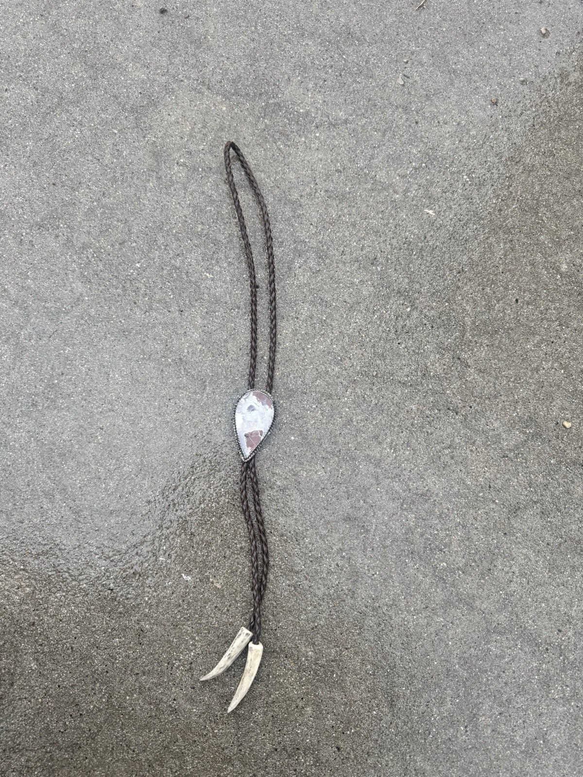 Vintage Navajo Sterling And Jasper Bolo Tie By JDW Native American