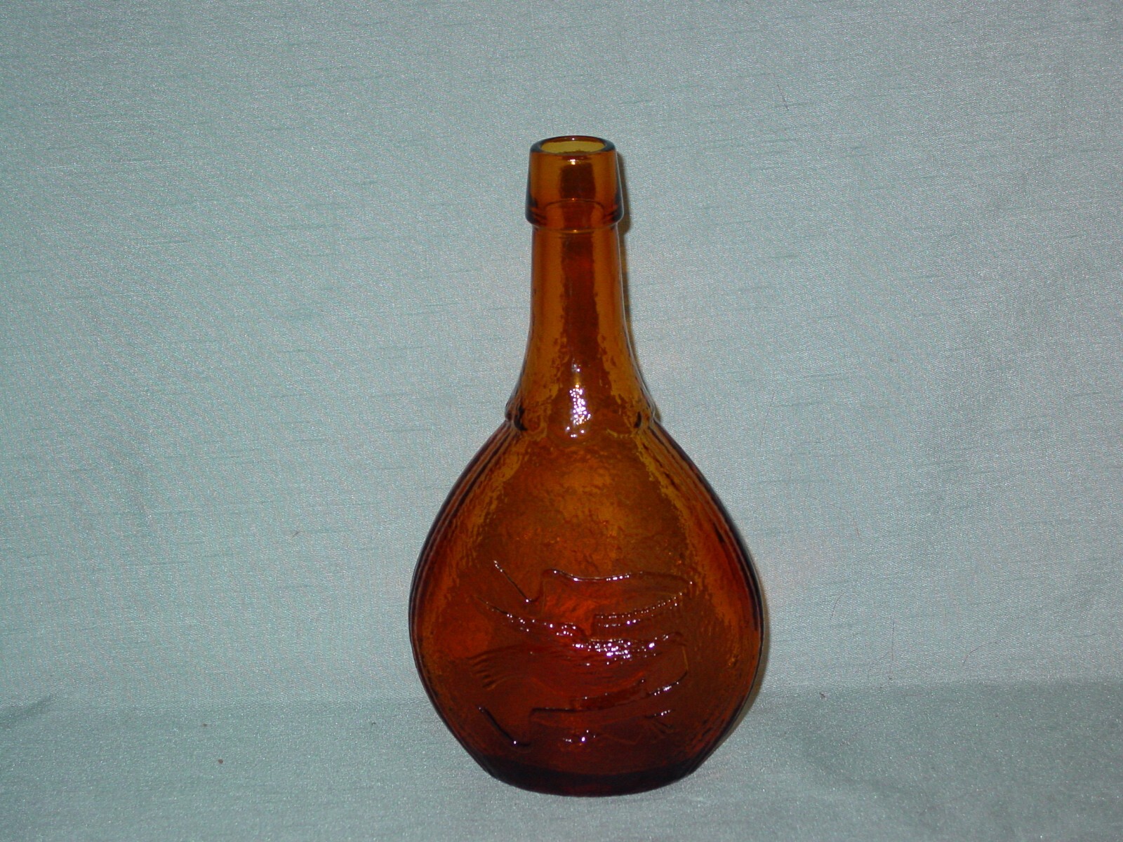 Vintage Wheaton Amber Union Shield & Dove Glass Bottle