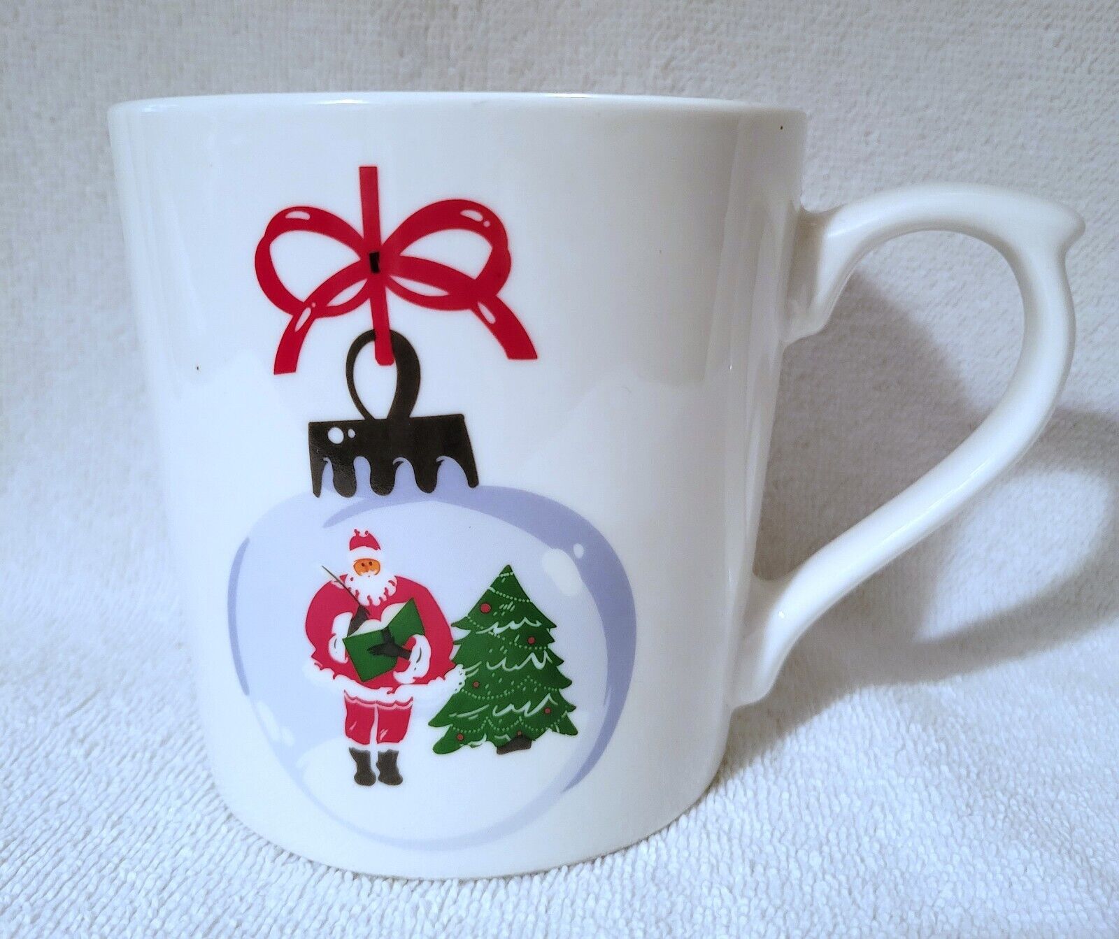 MAUD BORUP Christmas Coffee Mug Santa Ornament Cup 20 oz Tea Hot Cocoa Holiday