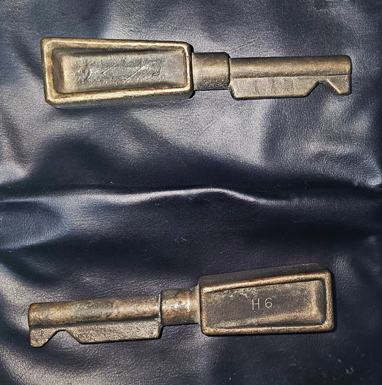 Two Antique Locomotive Train Engine Reverser Handle Train Keys