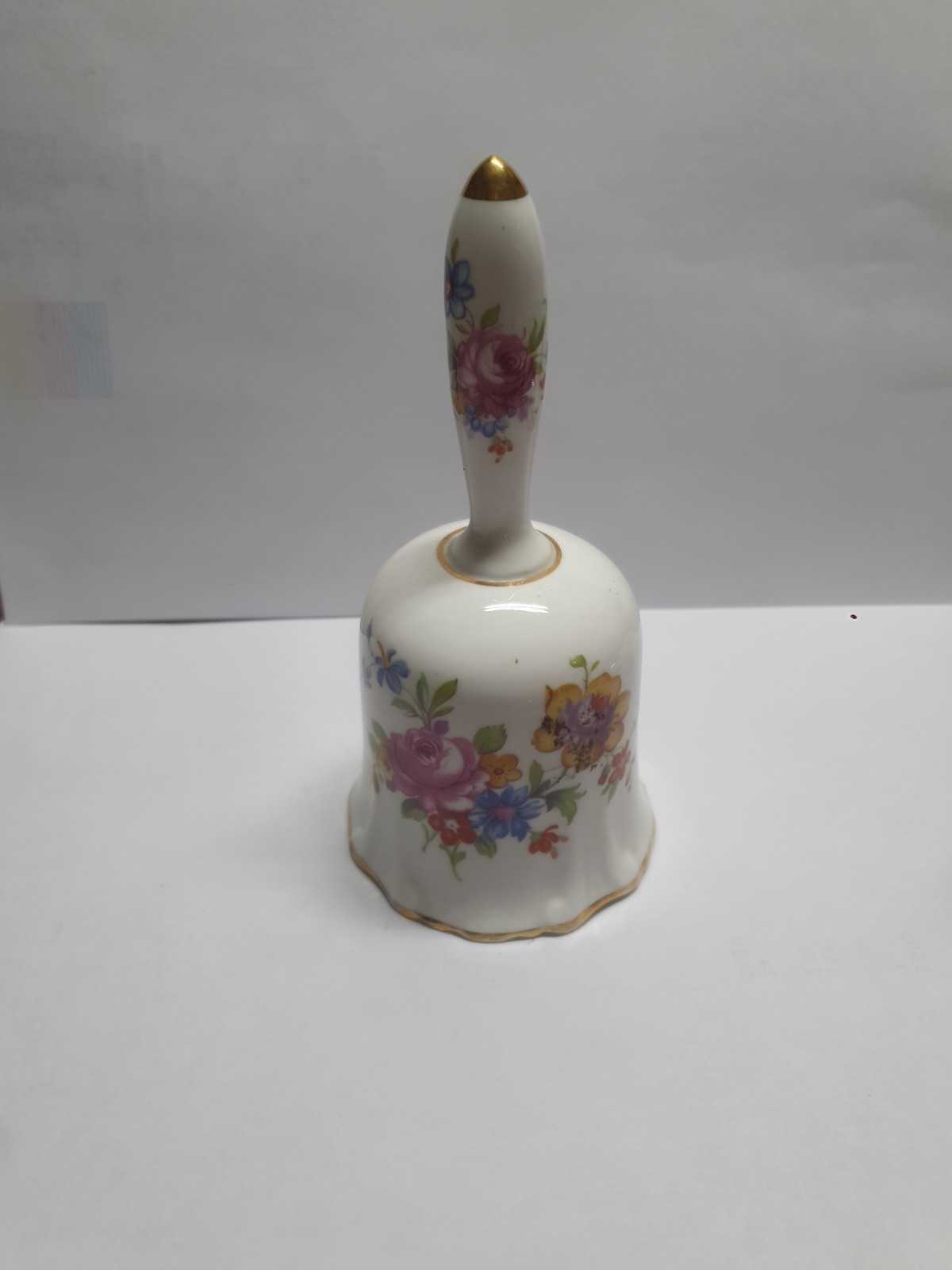 Vintage Hammerley Bone China Hand Bell Floral Gold Trim Made in England