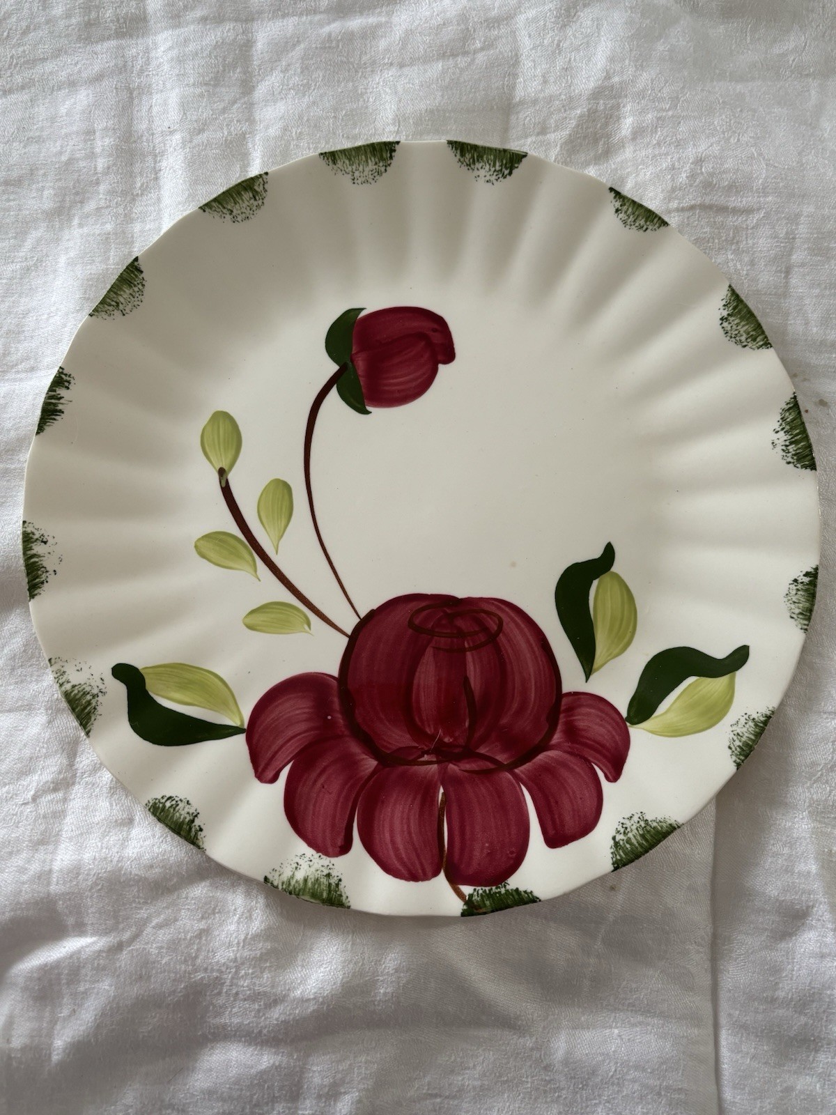 Vintage Blue Ridge Southern Potteries Hand Painted Floral Dinner Plate USA 9\