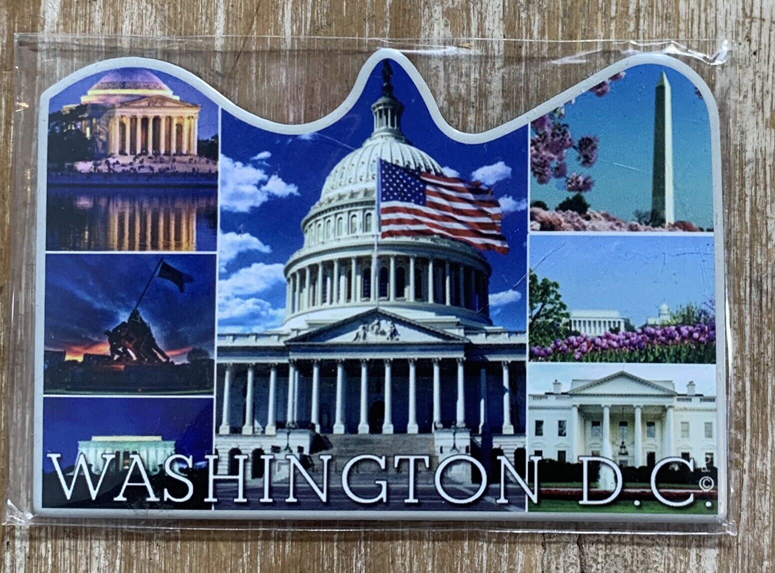 Washington DC  Souvenir Magnet with Seven Monuments Sealed