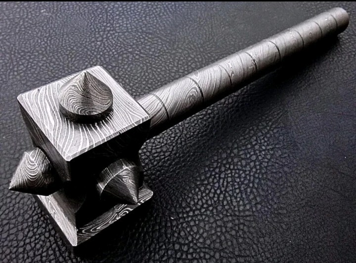 Handmade Damascus Steel Viking Hammer – Medieval War Hammer Unique Gift for Men 