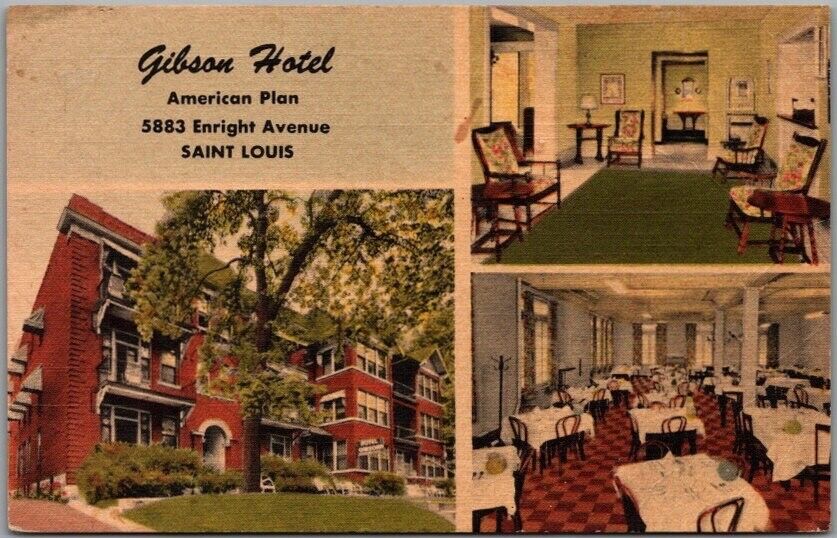 St. Louis, Missouri Postcard GIBSON HOTEL \
