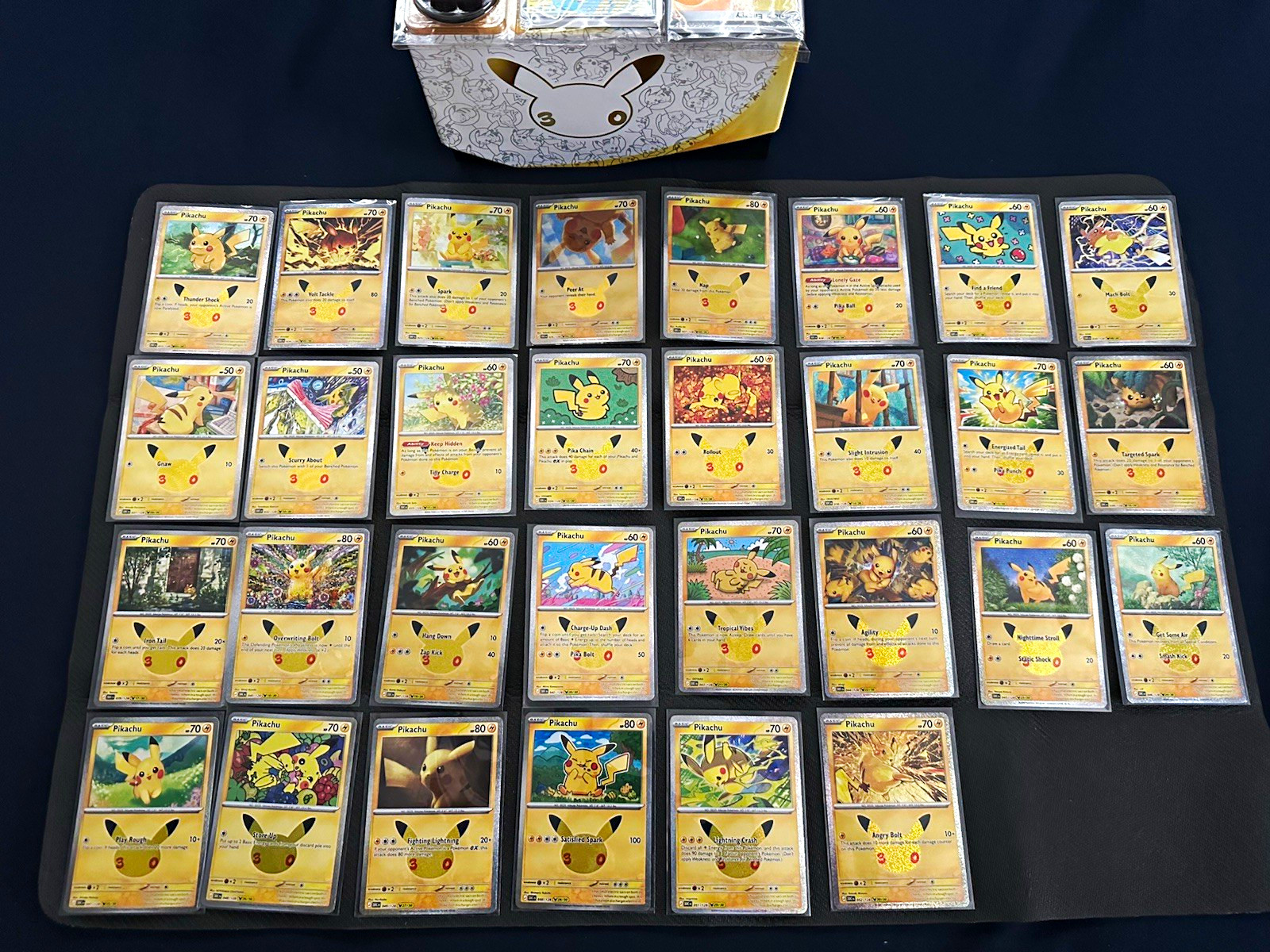 Pokemon Pikachu Trading Card Lot - 30th Celebration all 30 Pikachu English
