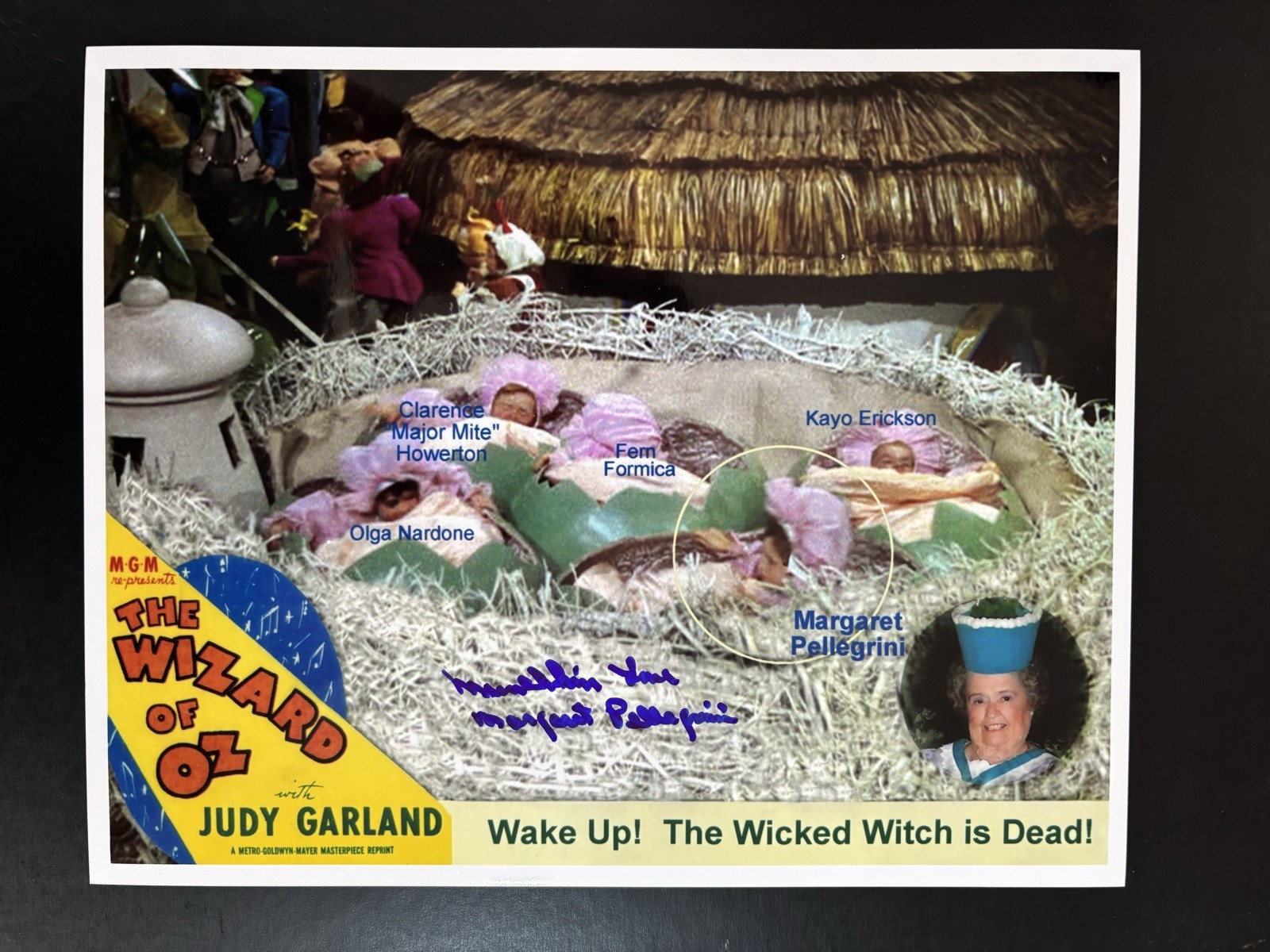 Margaret Pellegrini Signed 8x10 Custom Photo Wizard of Oz Munchkin Autograph 