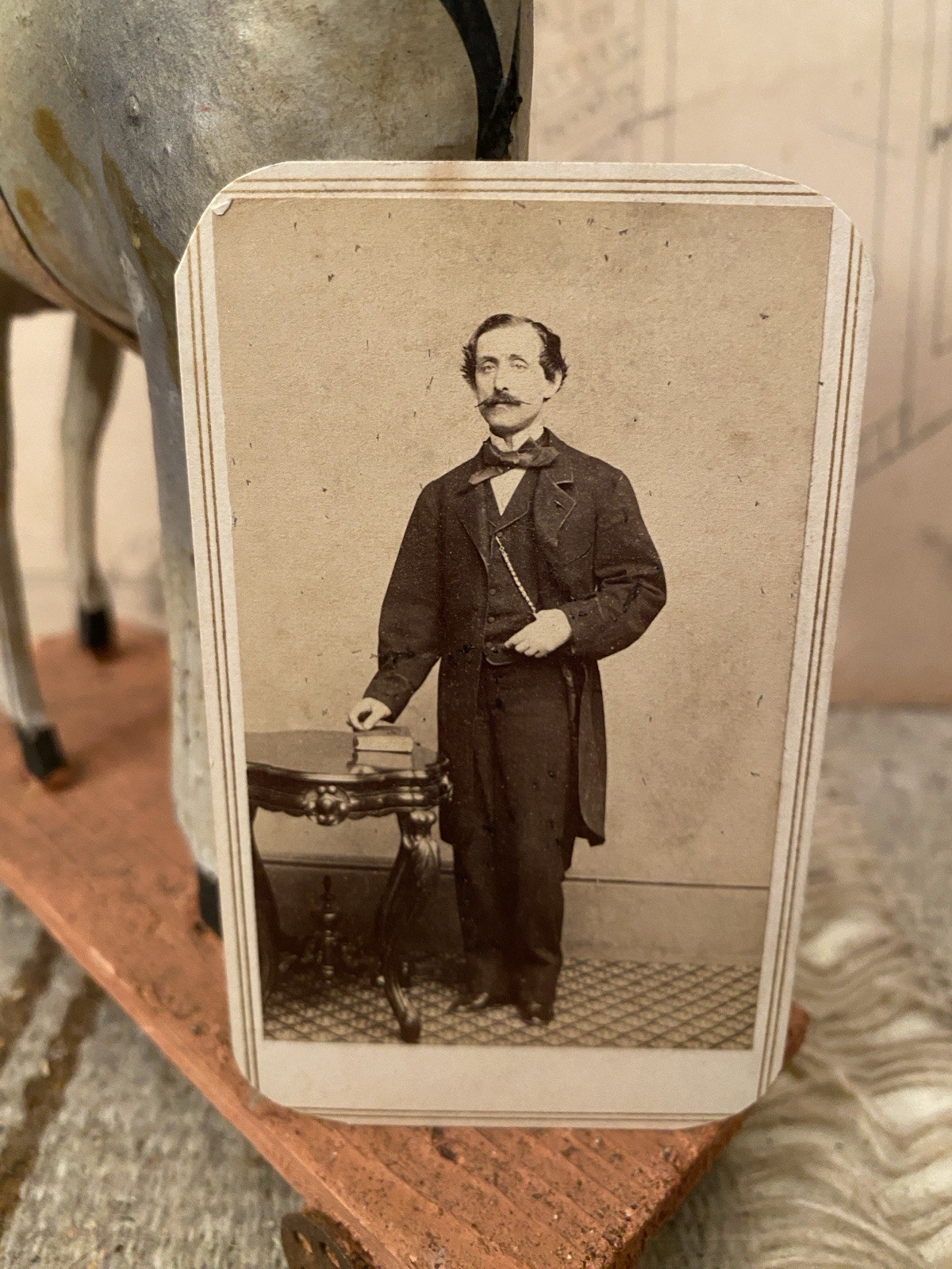 Antique CDV Attributed William Warren Boston Actor Black Case & Co Full Length