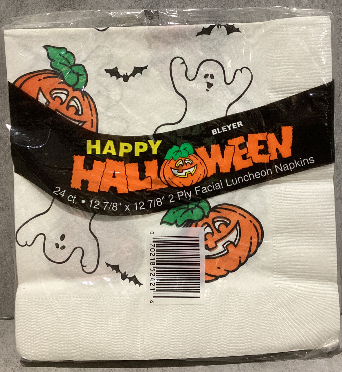 Vintage Bleyer Halloween Paper Napkins Sealed 24 Ct Ghost Pumpkin Luncheon
