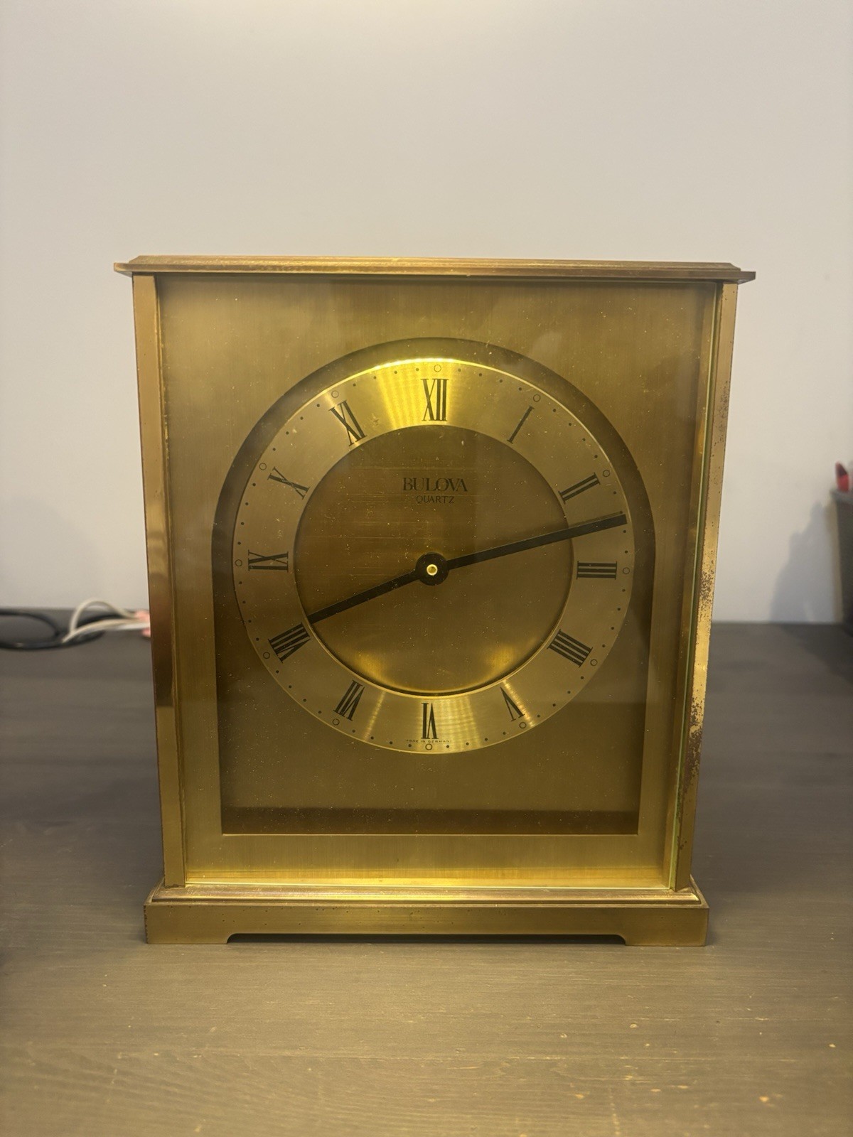 Vintage Gold/Brass Bulova Mantel Clock For Jessica L. Fanta Not Currently Workin