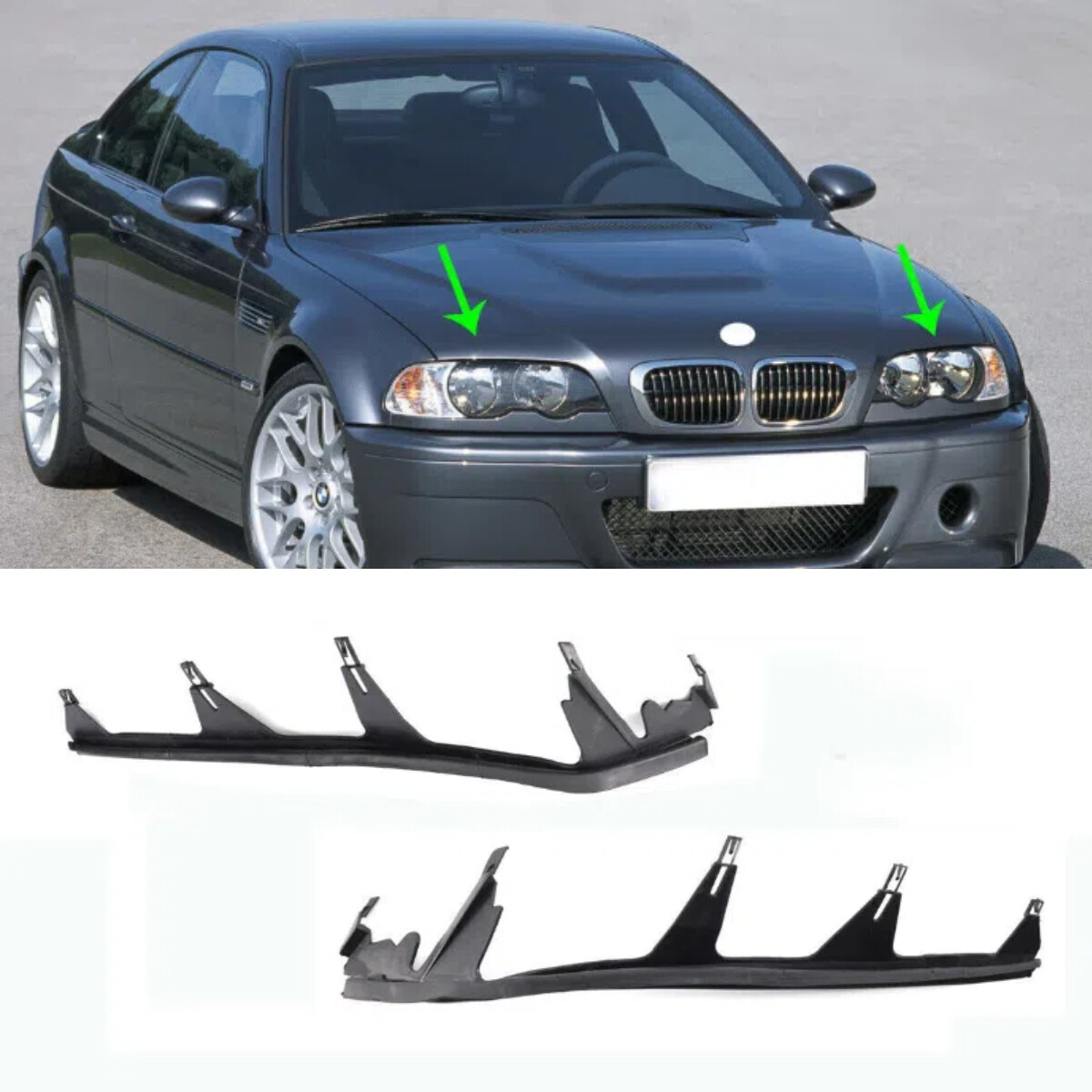 For BMW E46 M3 330Ci Left Right Headlight Cover Strip Upper Headlamp Gasket Fit For BMW E46 M3 330Ci Left Right Headlight Cover Strip Upper Headlamp Gasket Fit