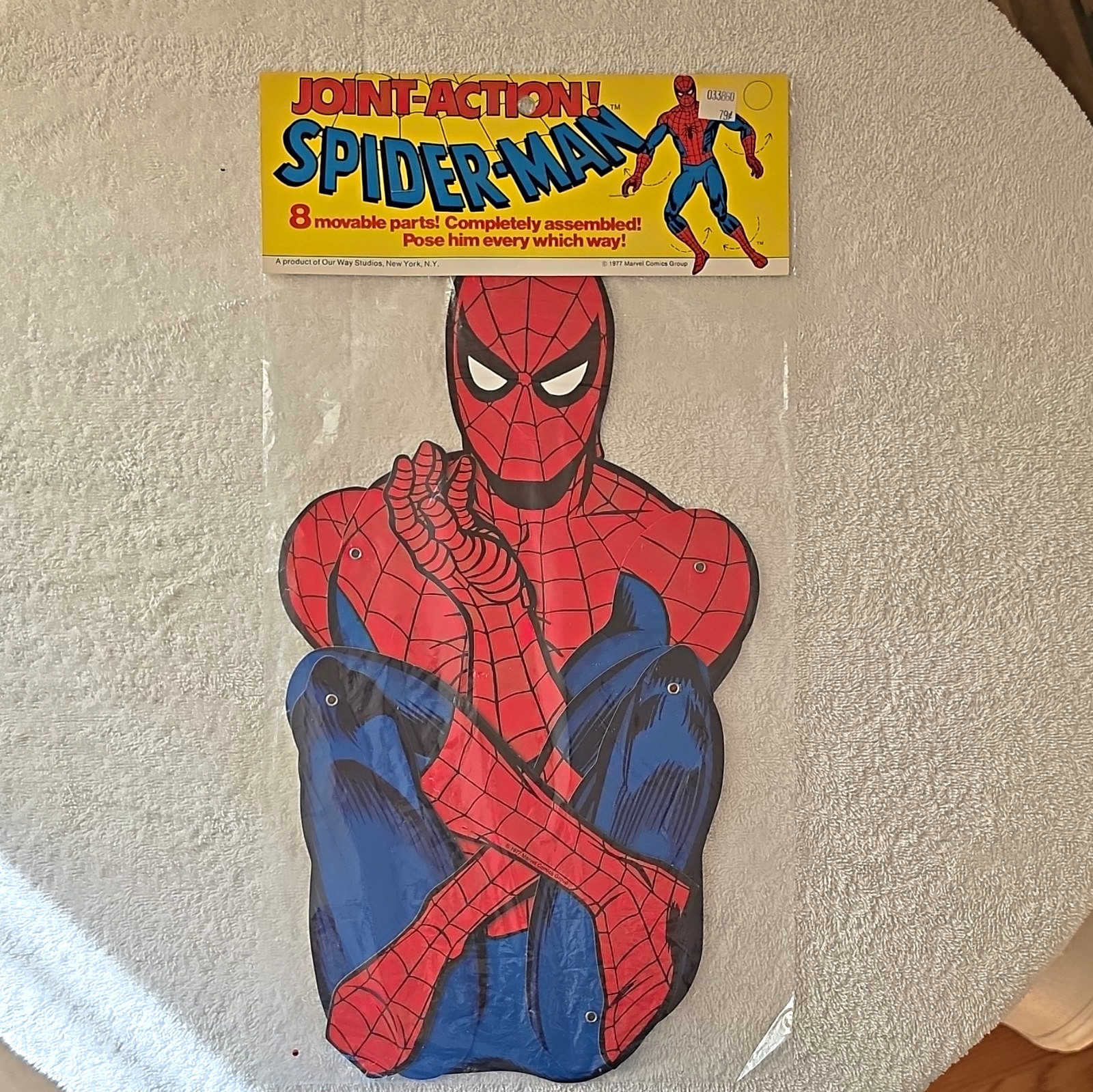 Vintage  Our Way Studios Spider-Man Jointed Paper Poster Marvel 1977 Unframed