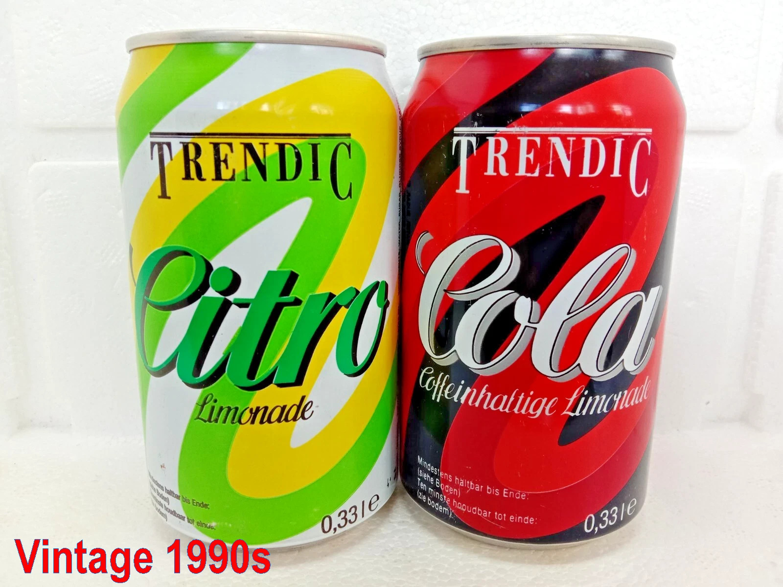 TRENDIC Vintage Empty Soda Cans 330ml Germany 1995-1996 Top Open