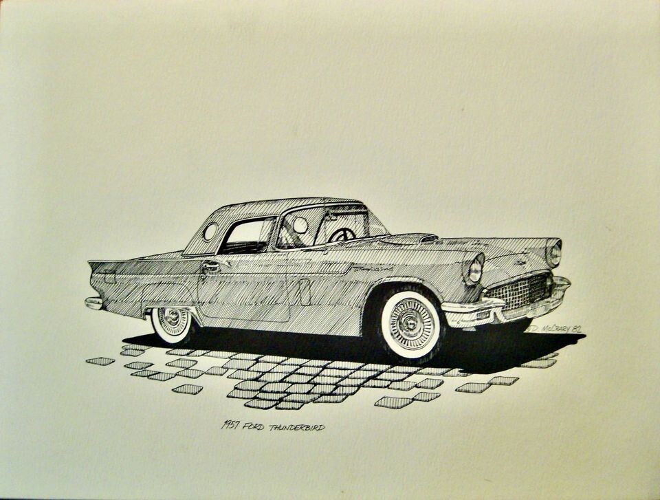 TEN-AUTOMOTIVE FINE ARTIST DAN McCRARY CLASSIC '50'-'60'S CAR PRINTS