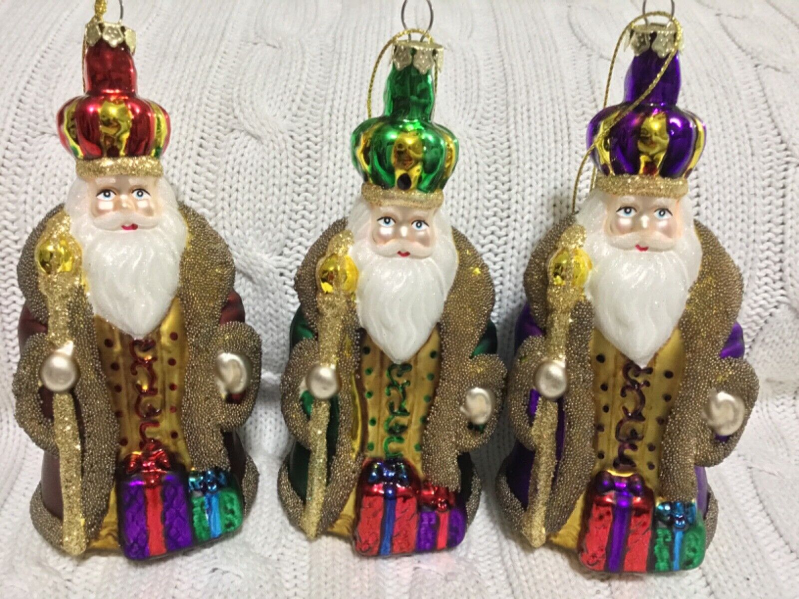 A Lot Of 3 Katherine\'s Christmas Collection Wise Men Glass Ornaments
