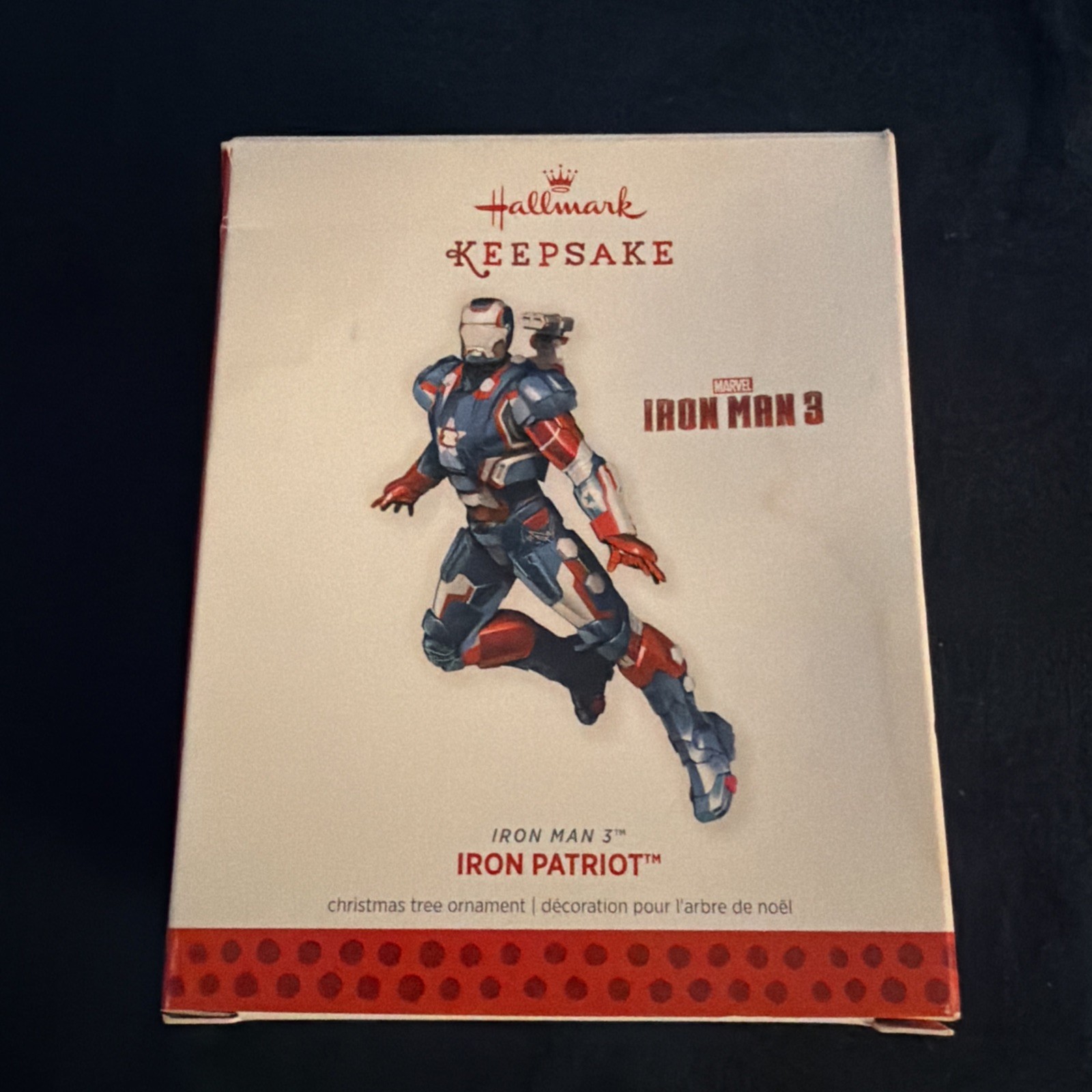 2013 Hallmark Keepsake Ornament Iron Patriot Iron Man 3 James Rhodes Marvel